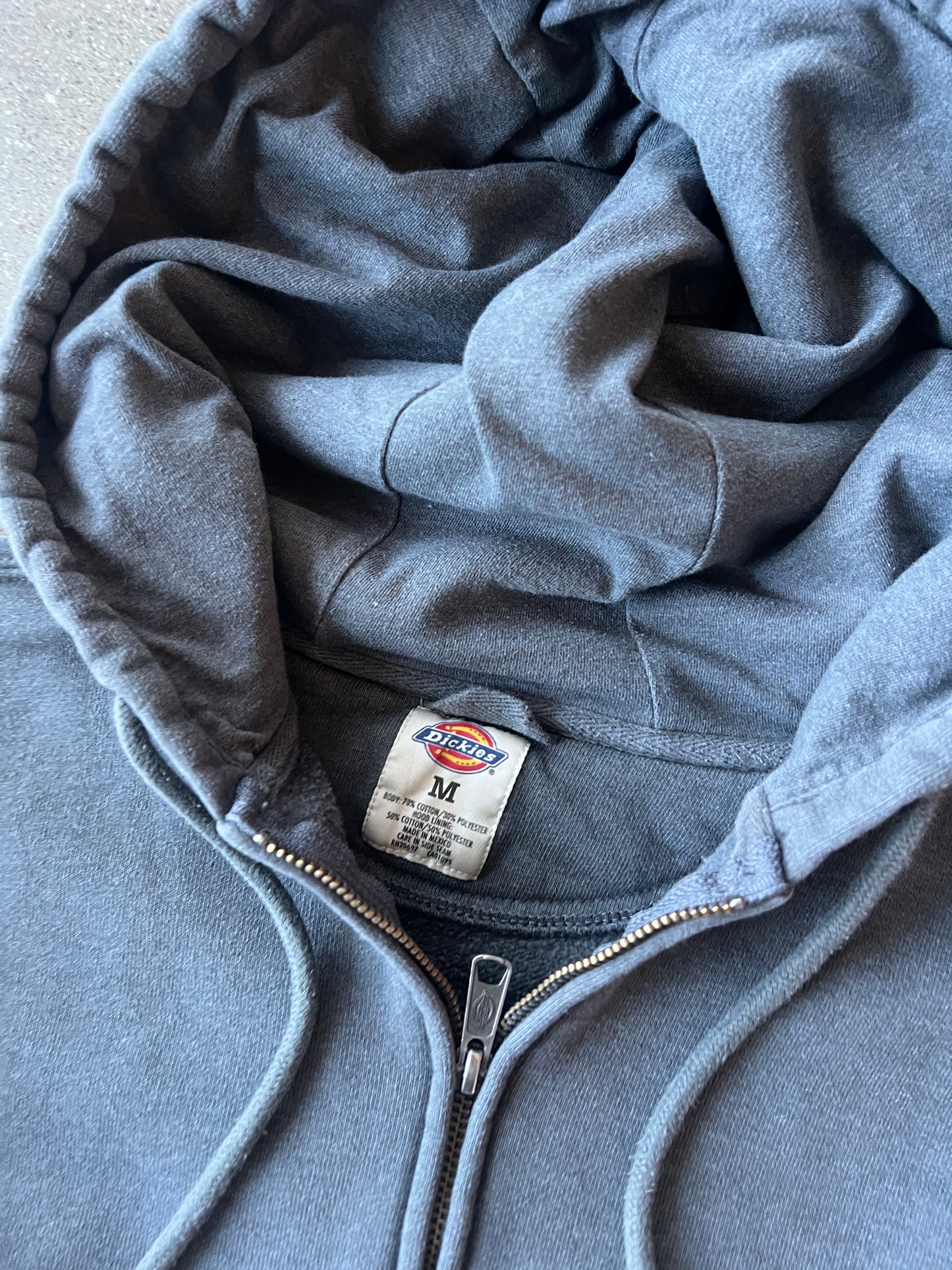 Vintage Grey Dickies Zip Up Hoodie - M