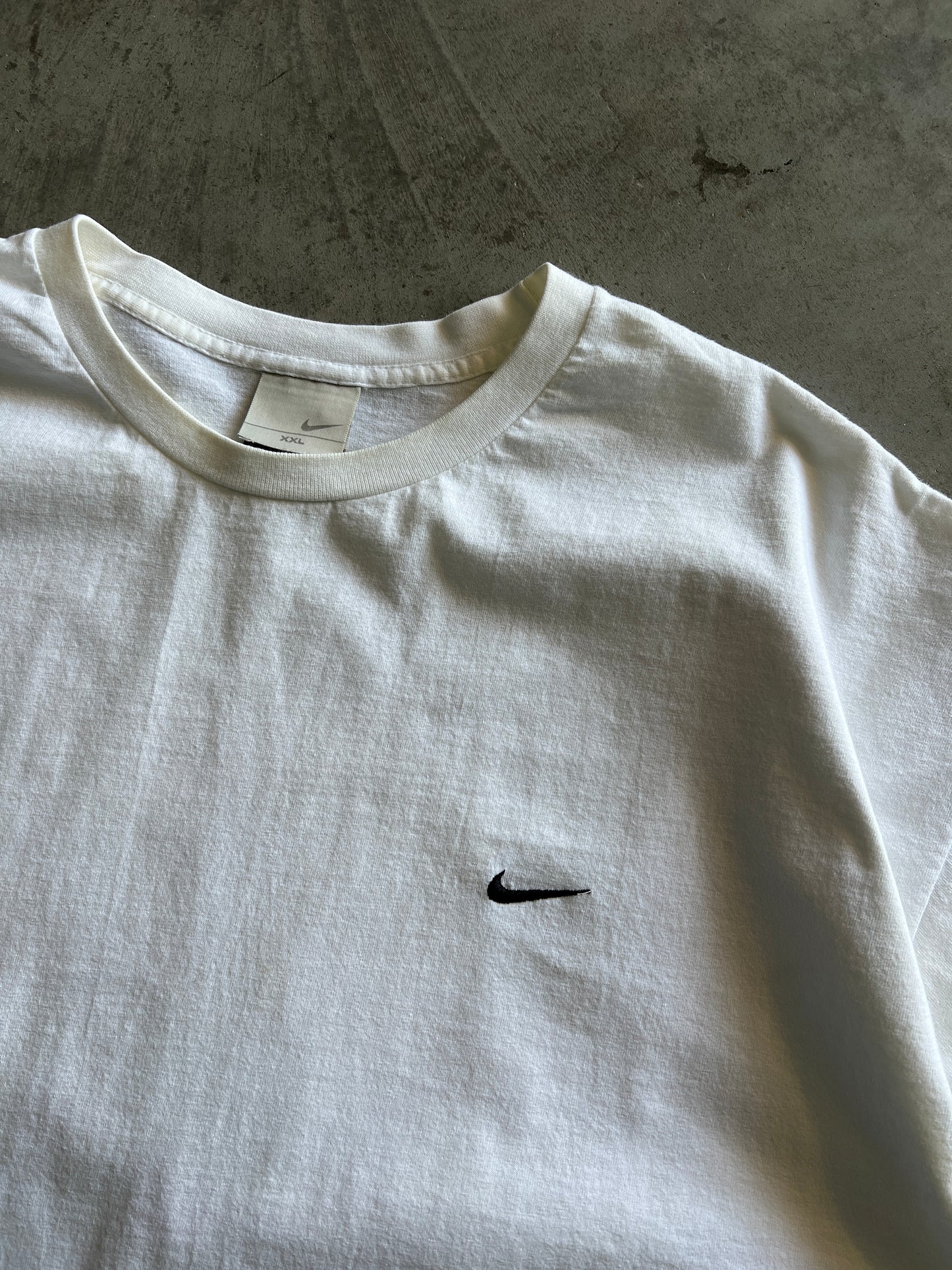 Vintage White Nike Swoosh Shirt - XXL