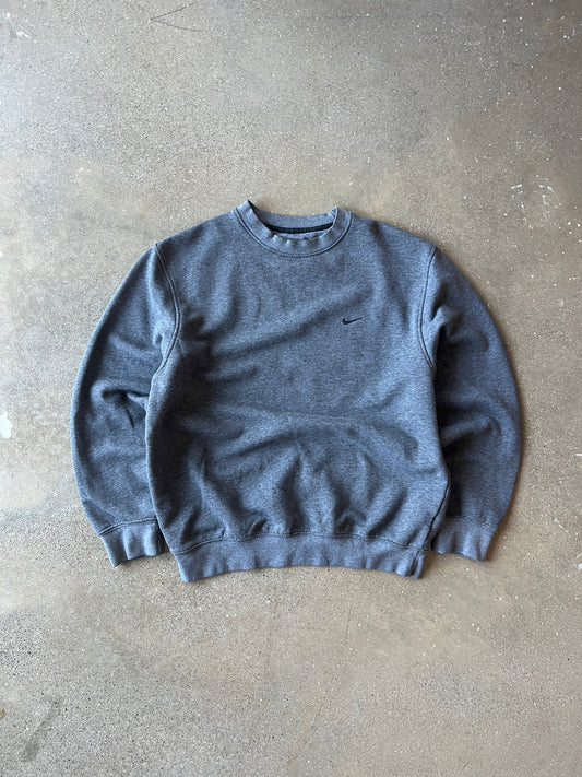 Vintage Grey Nike Swoosh Crew - M