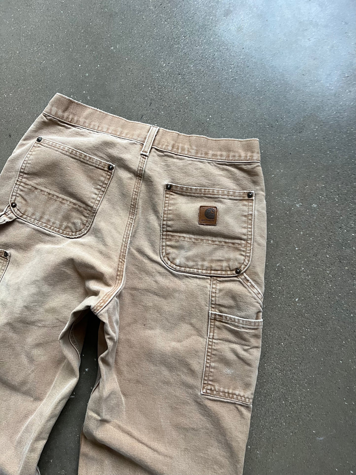 Vintage Faded Tan Carhartt Double Knee Pants - 30