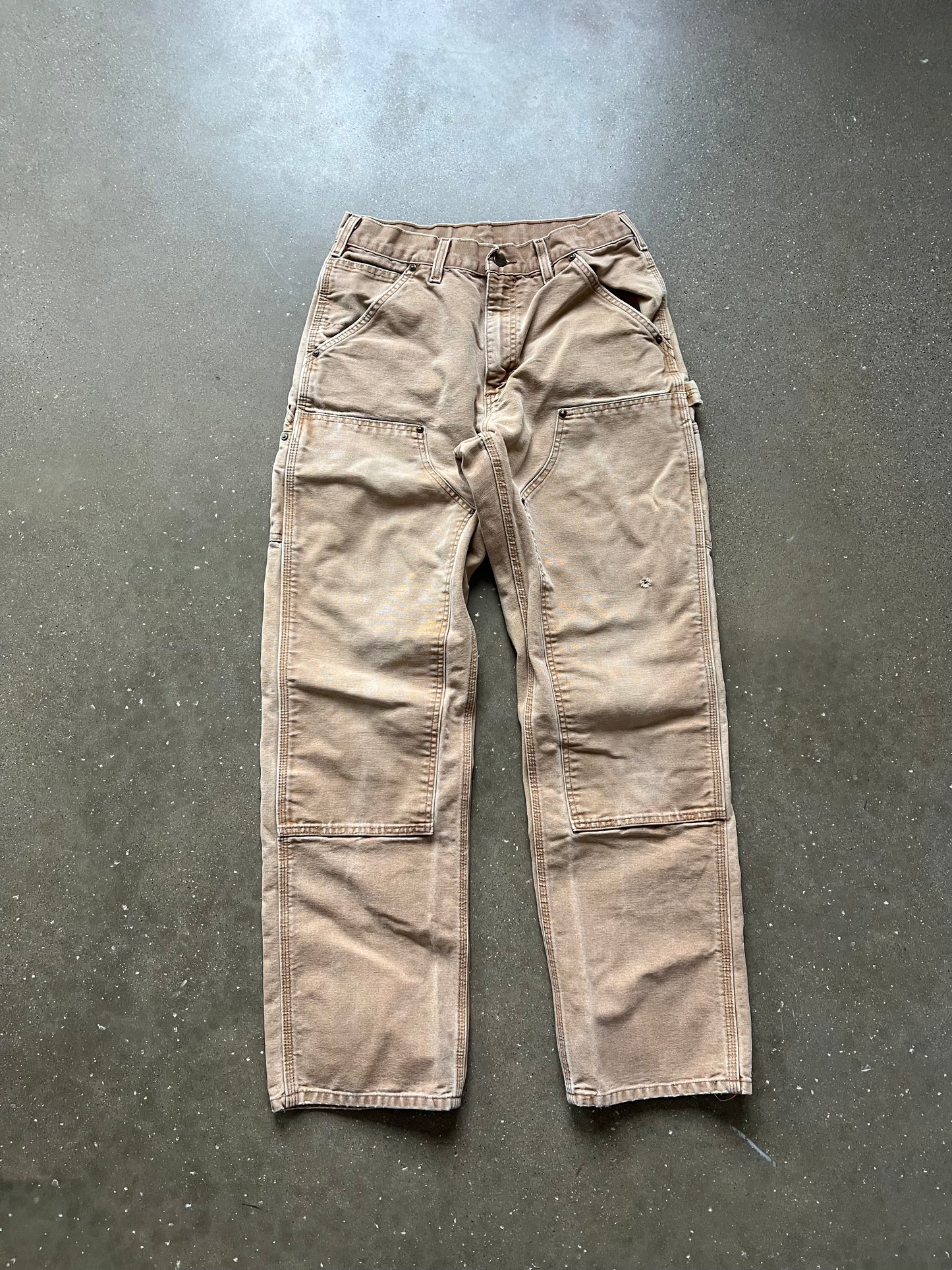 Vintage Faded Tan Carhartt Double Knee Pants - 30
