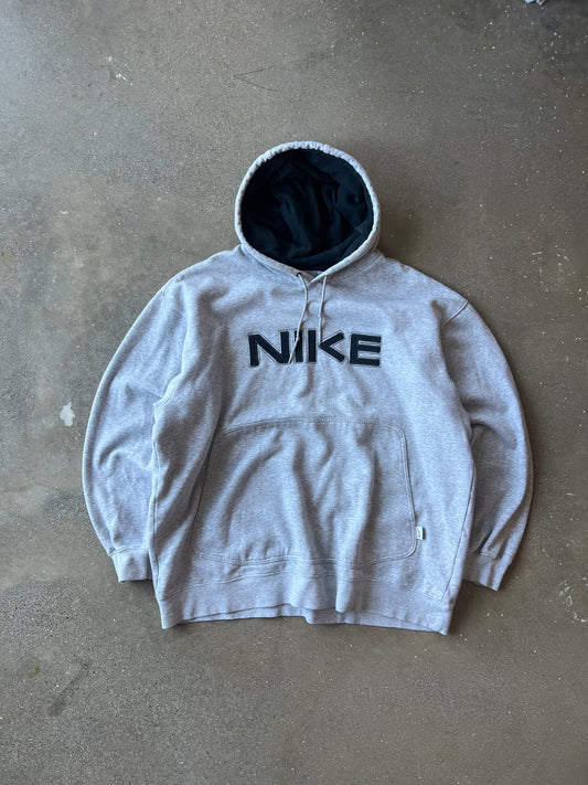Vintage White Nike Spellout Hoodie - XL