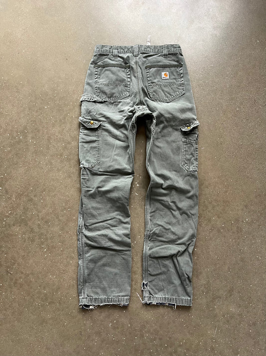 Vintage Green Carhartt Cargo Faded Pants - 34