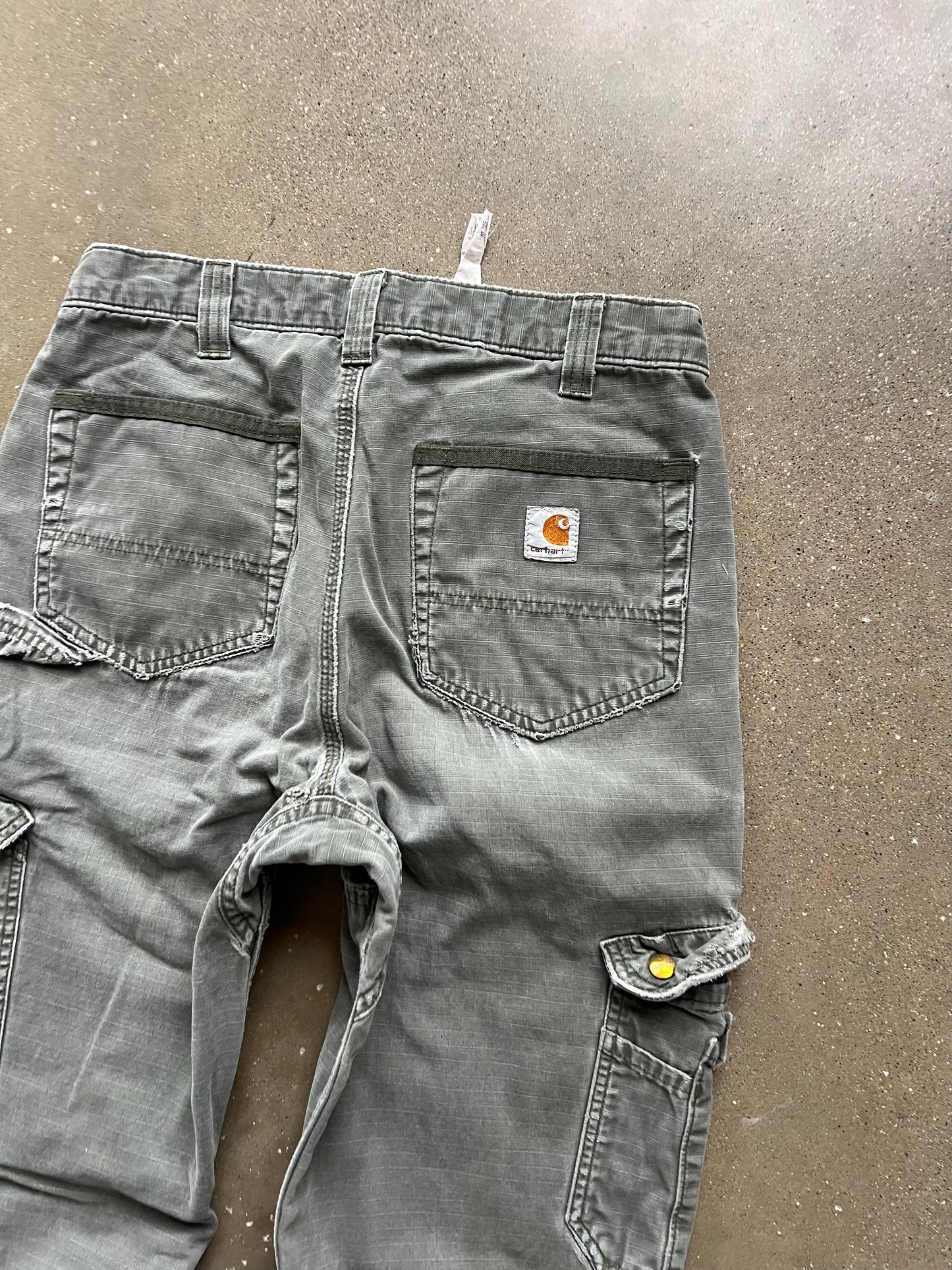 Vintage Green Carhartt Cargo Faded Pants - 34