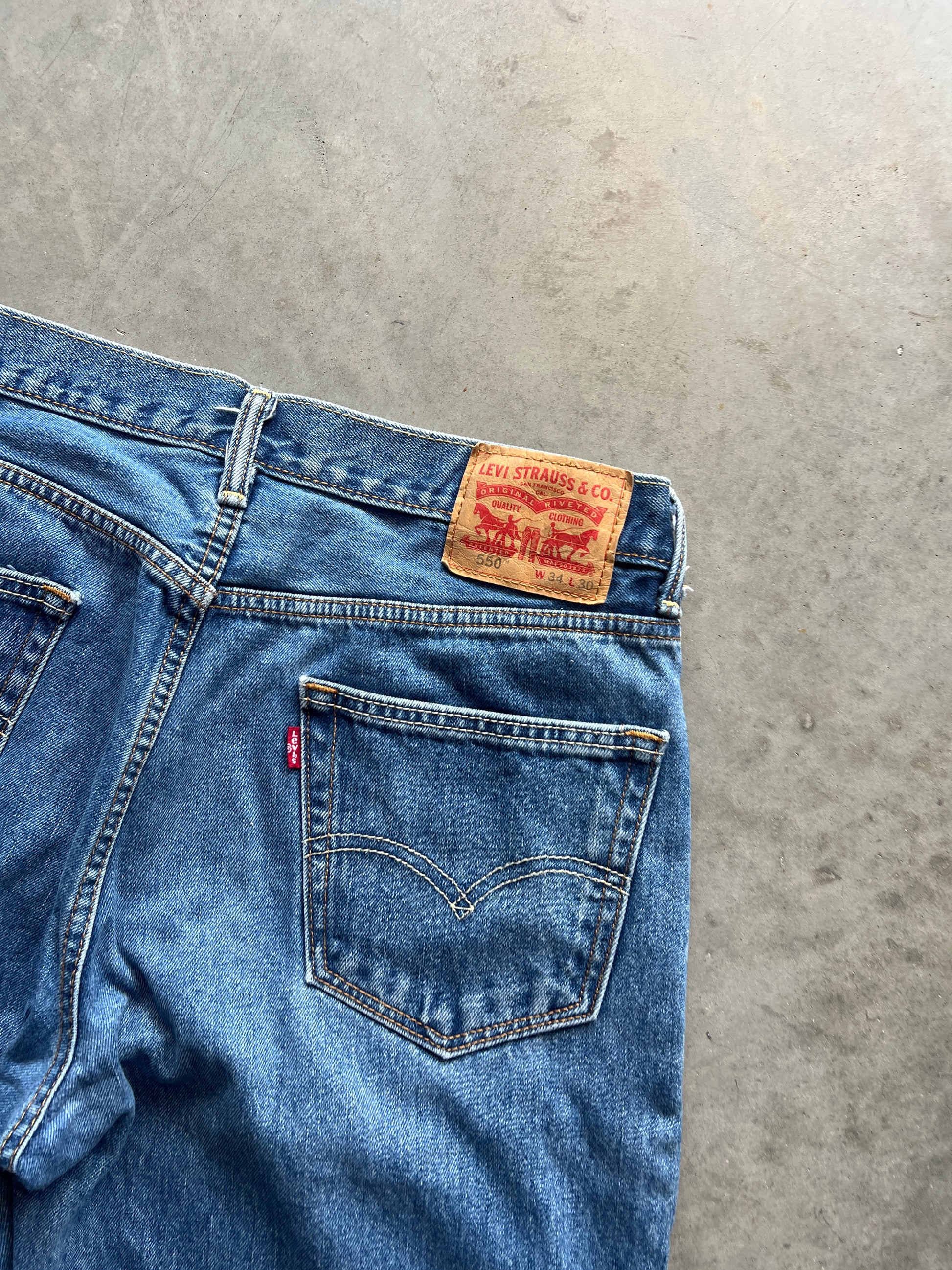 Vintage Denim Blue Levi 550 Pants - 34x30
