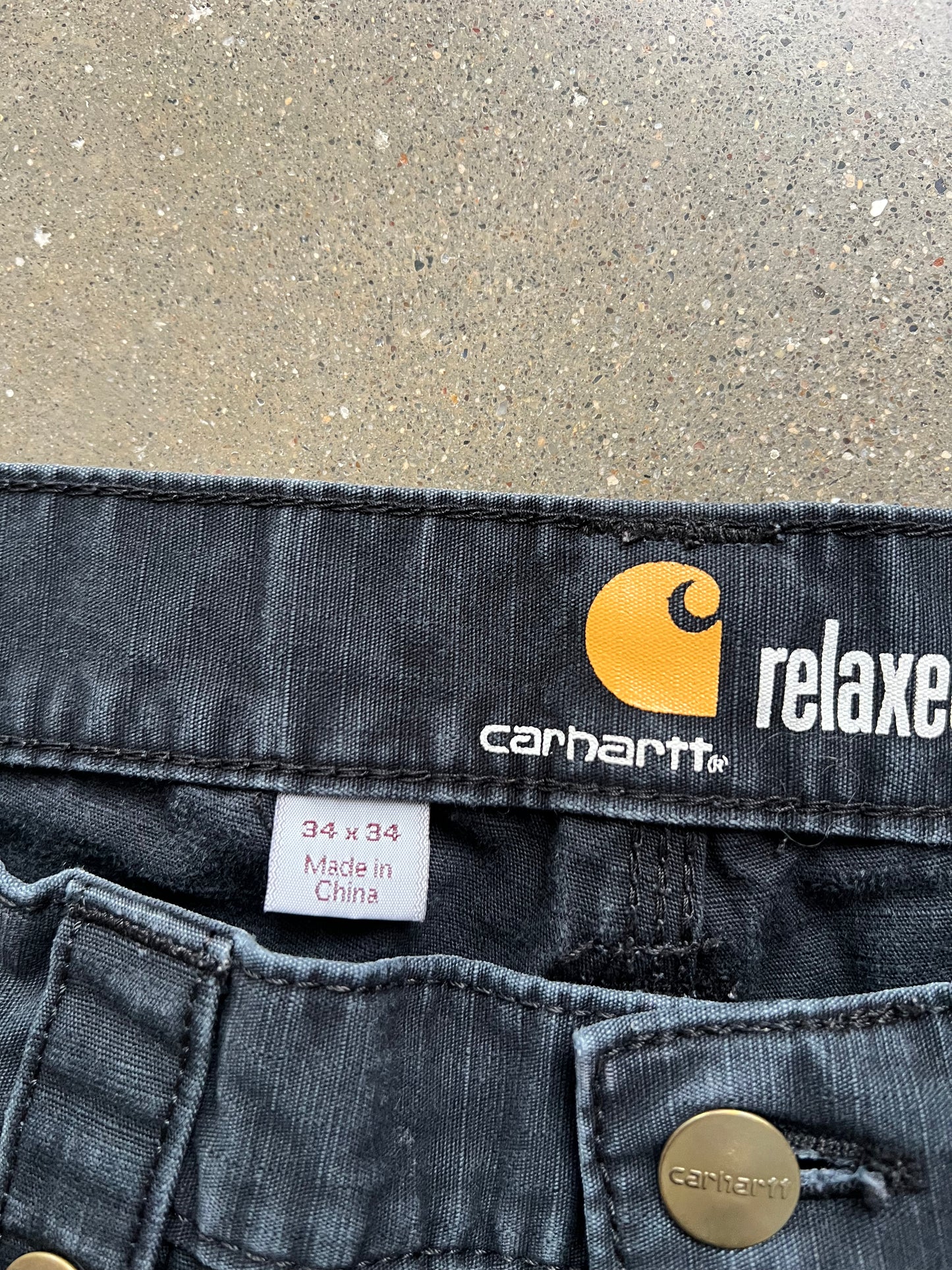 Vintage Black Carhartt Cargo Pants - 34