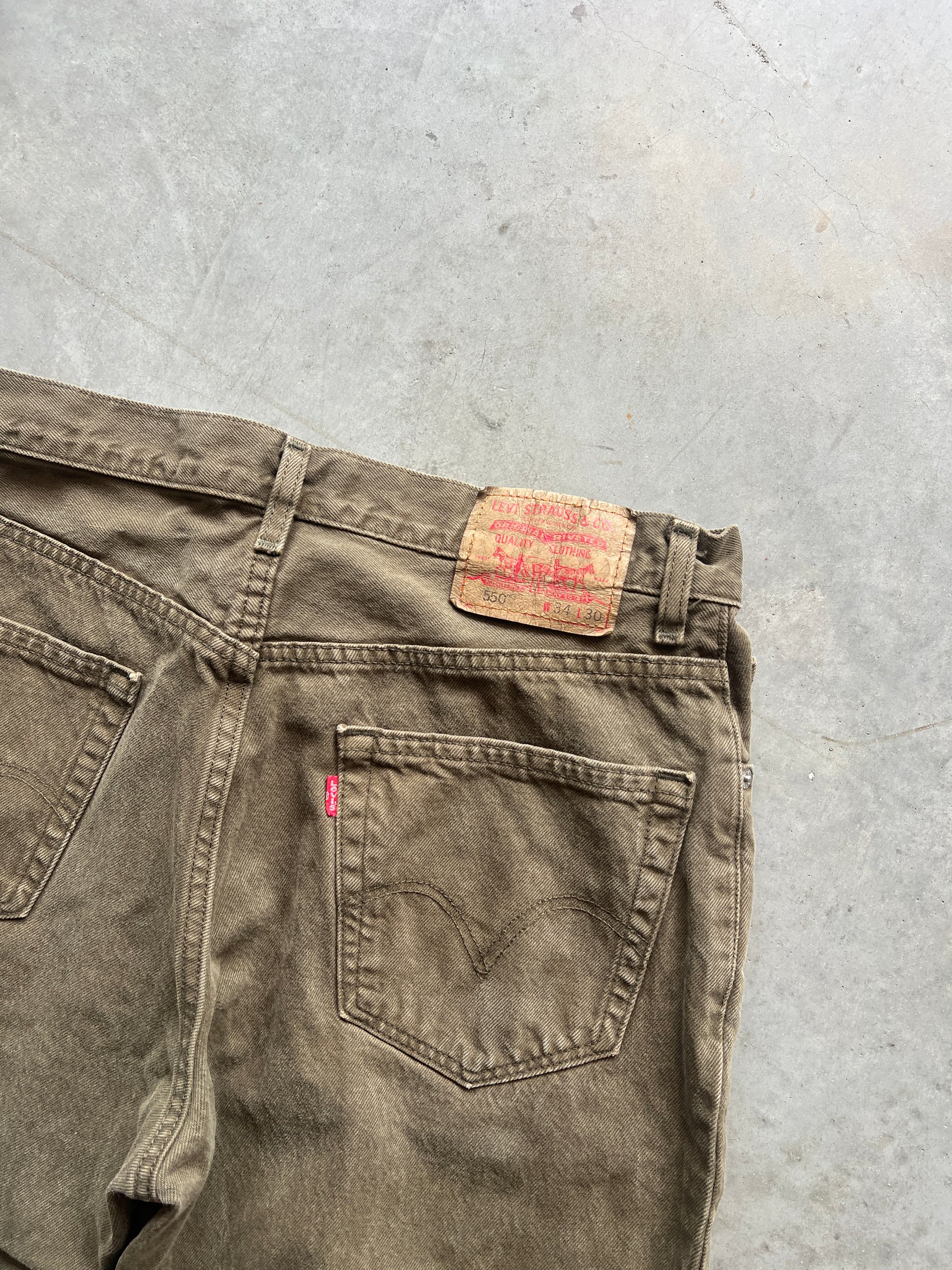 Vintage Dark Green Levi 550 Pants - 34x30