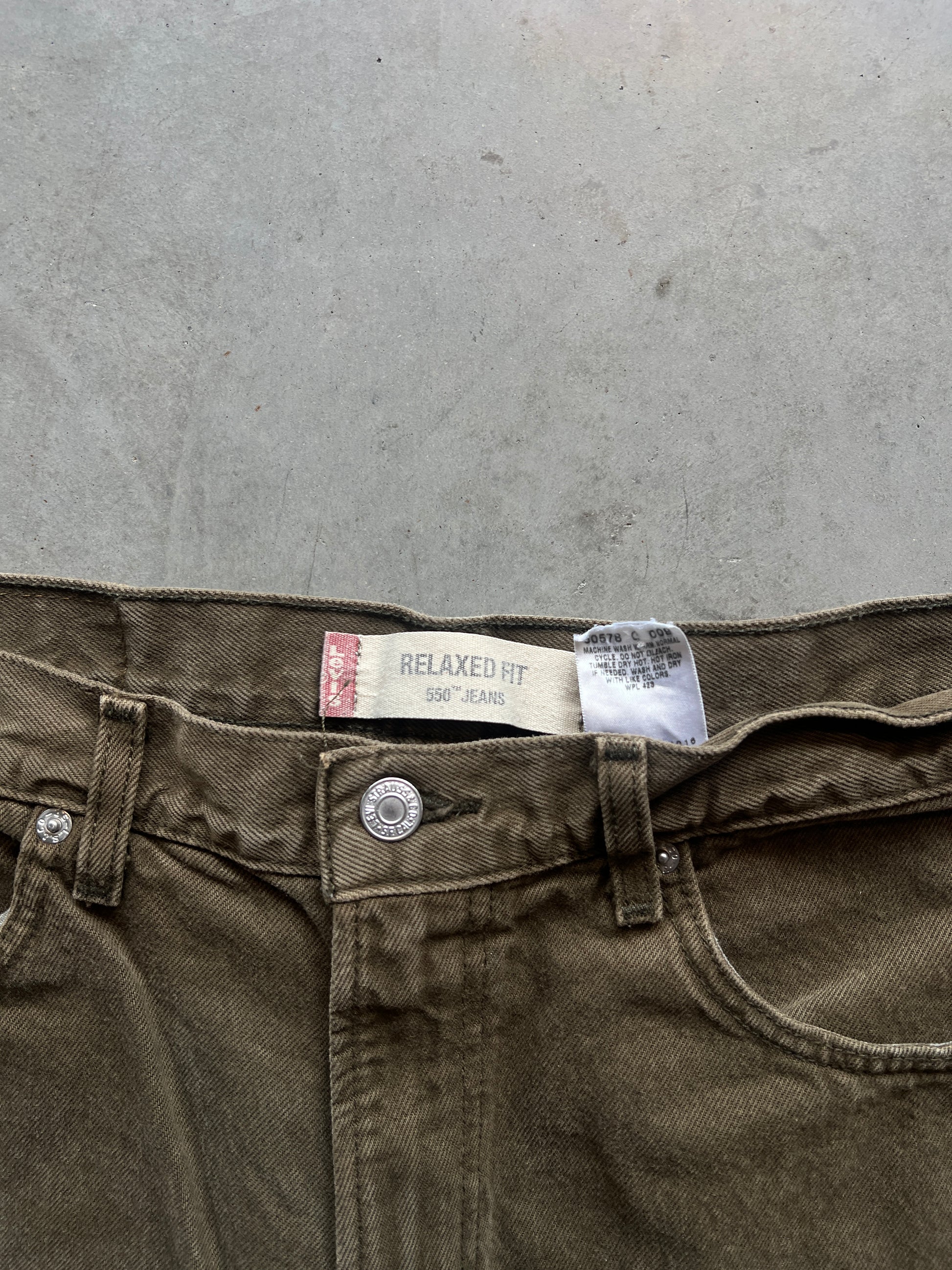 Vintage Dark Green Levi 550 Pants - 34x30