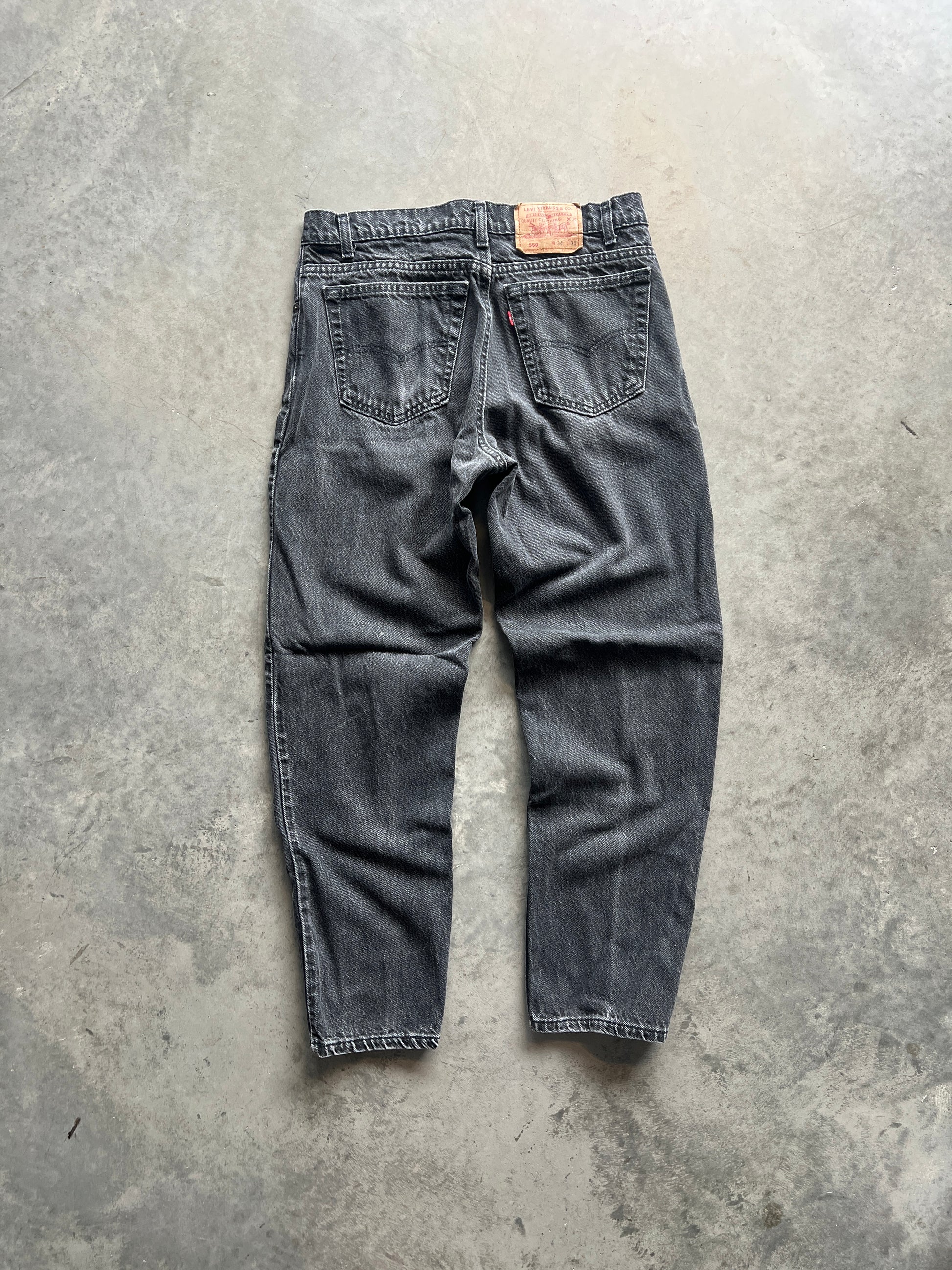 Vintage Faded Black Levi 550 Pants - 34x30