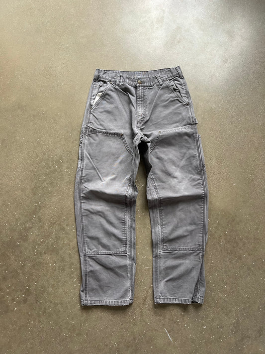 Vintage Faded Grey Carhartt Double Knee Pants - 33