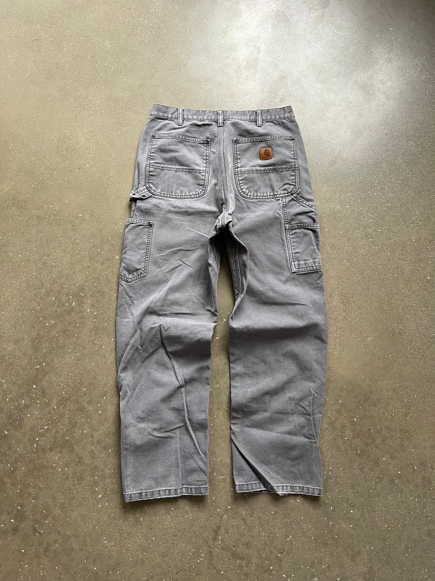 Vintage Faded Grey Carhartt Double Knee Pants - 33