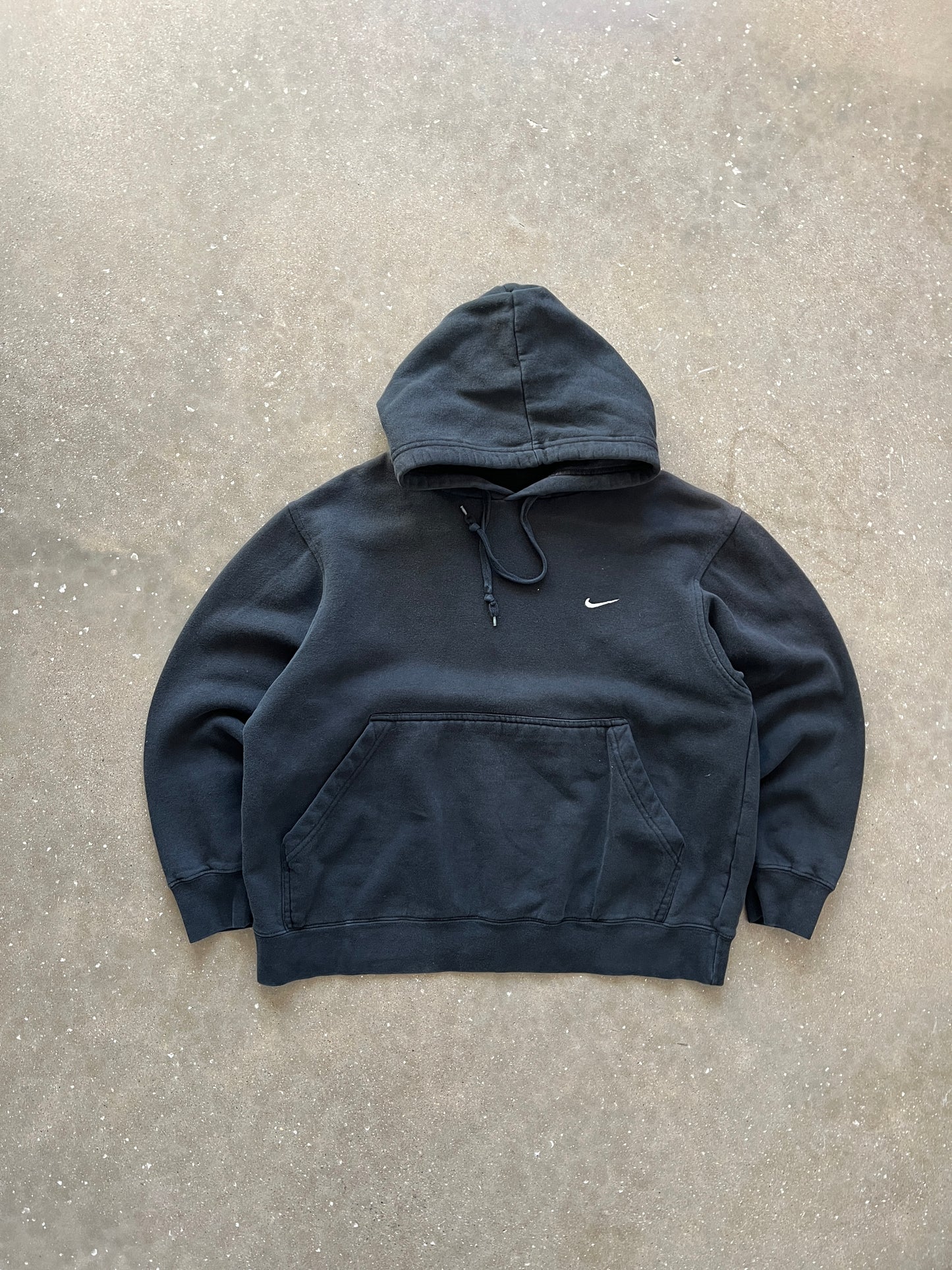 Vintage Black Nike Swoosh Hoodie - XS
