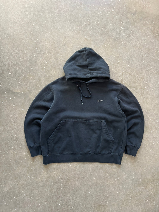 Vintage Black Nike Swoosh Hoodie - XS