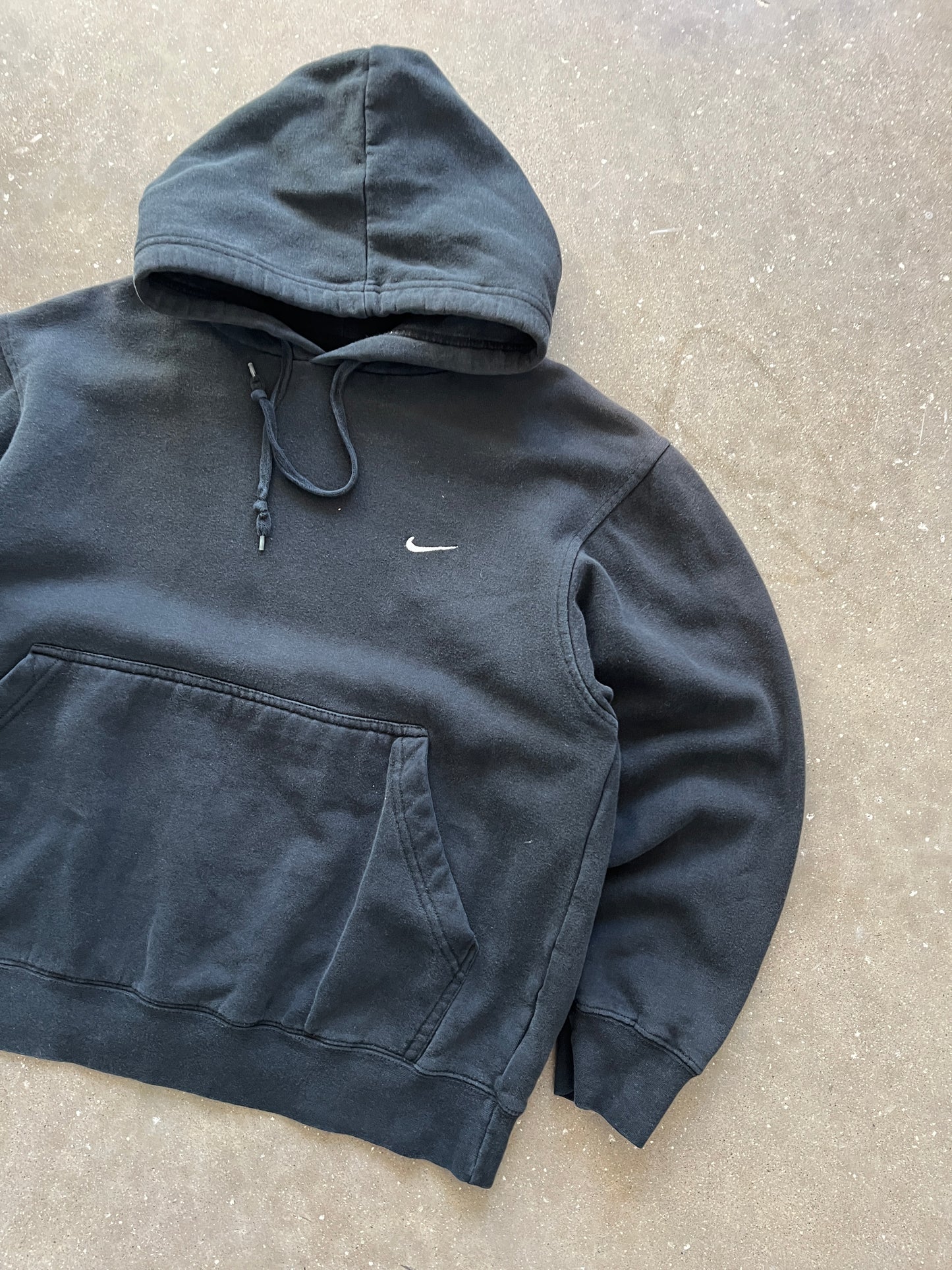 Vintage Black Nike Swoosh Hoodie - XS