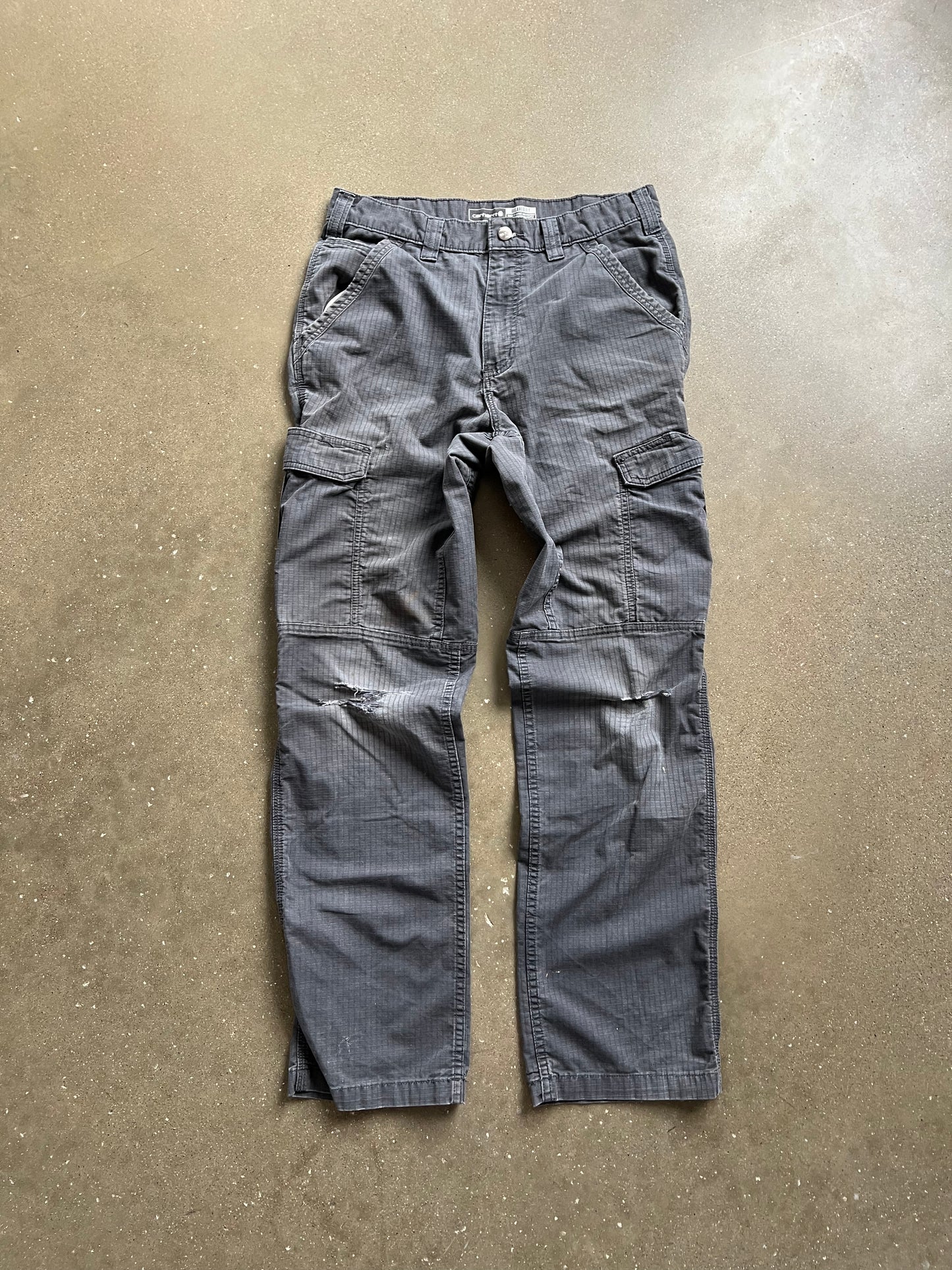 Vintage Grey Distressed Carhartt Cargo Pants - 32