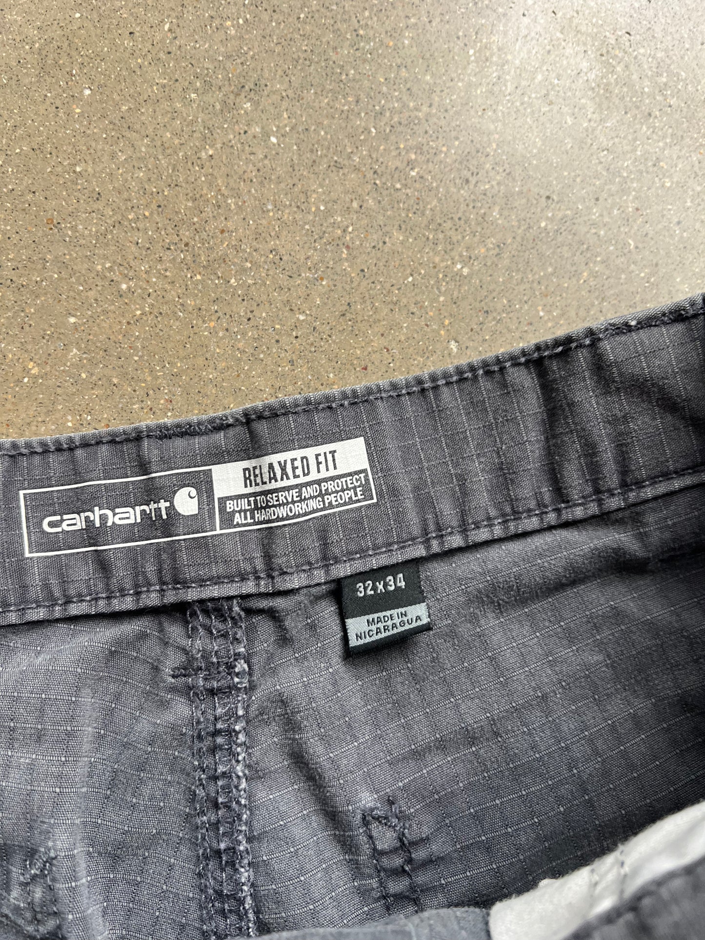 Vintage Grey Distressed Carhartt Cargo Pants - 32