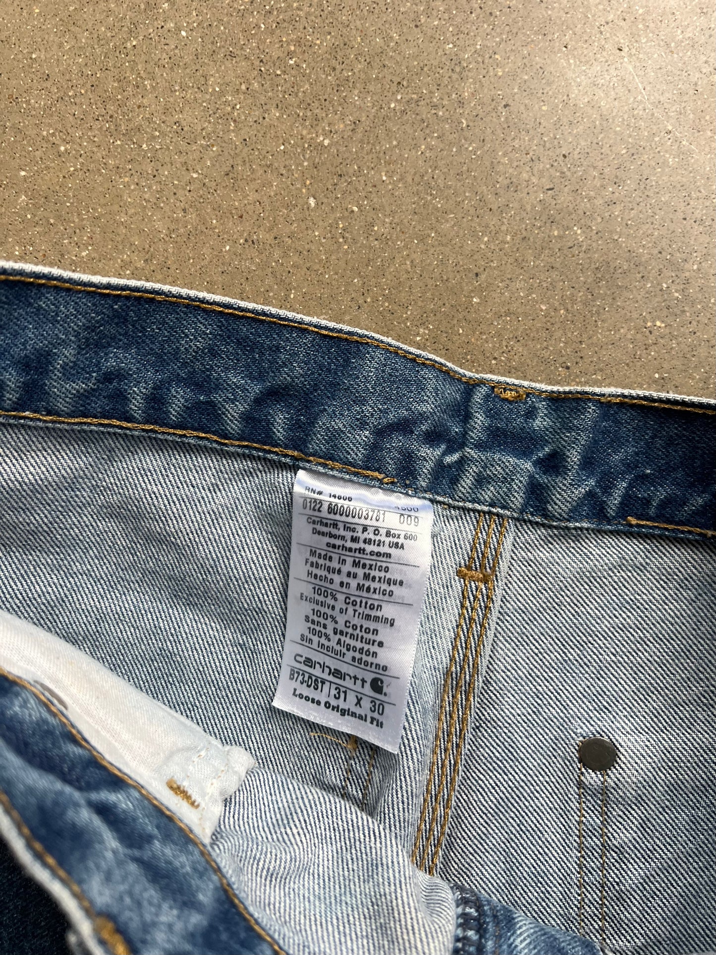 Vintage Denim Blue Carhartt Double Knee Pants - 31