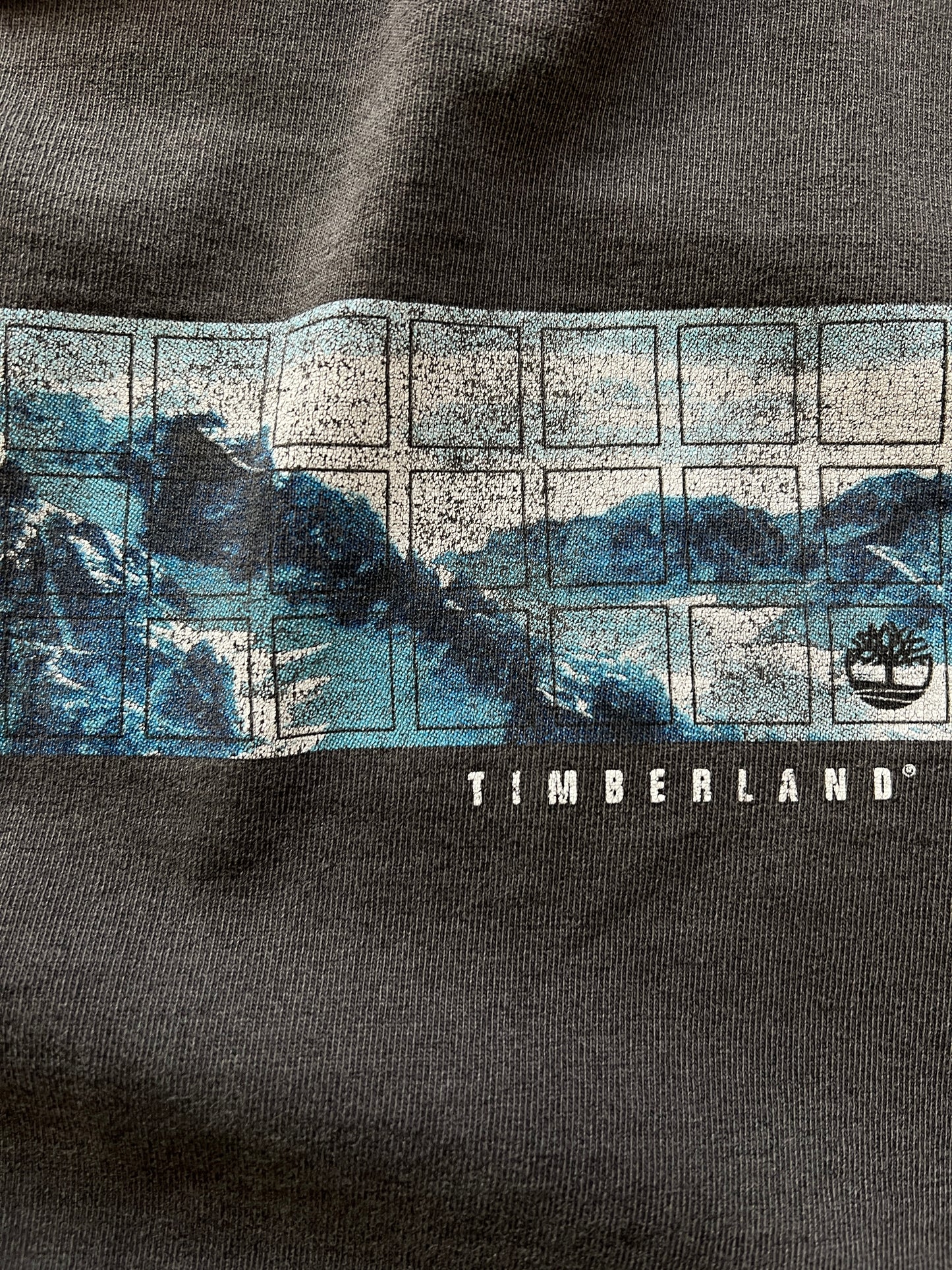 Vintage Faded Black Timberland Longsleeve Shirt - XL