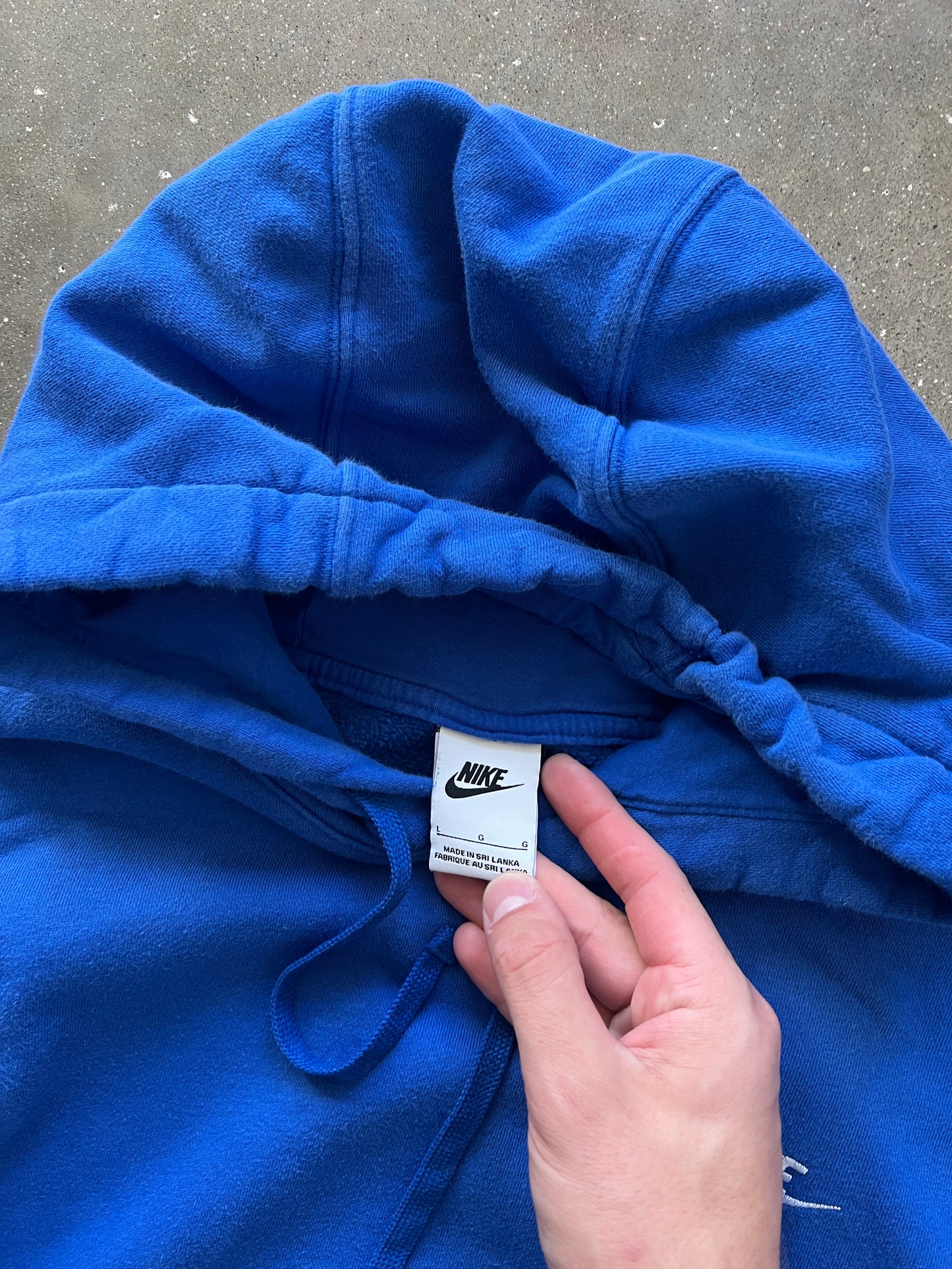 Vintage Sky Blue Nike Swoosh Hoodie - L