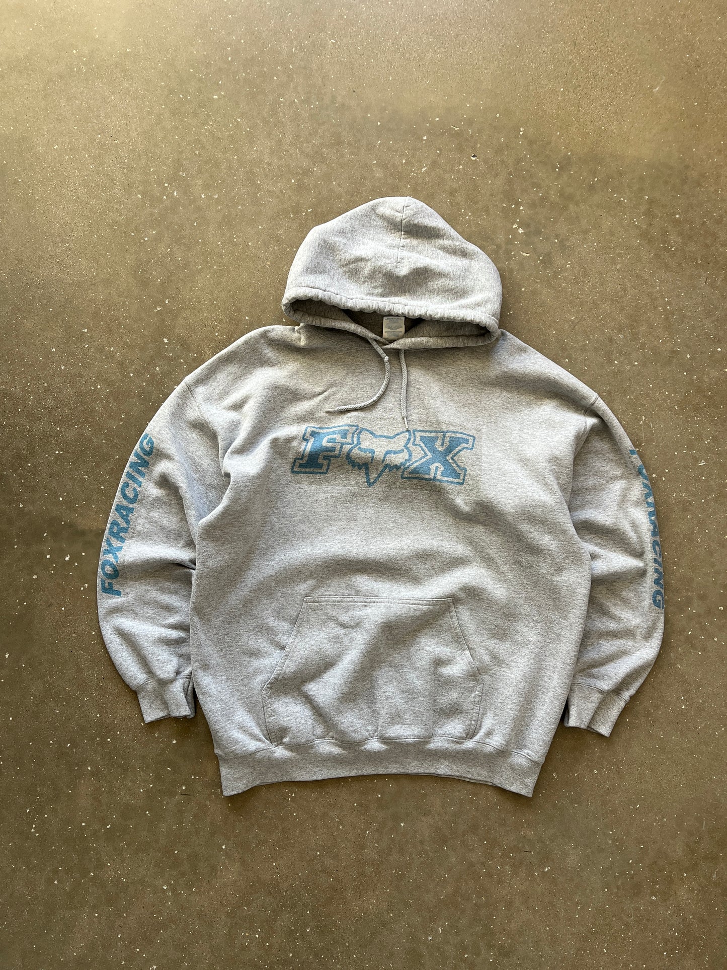 Vintage Grey Fox Racing Spellout Hoodie - XL