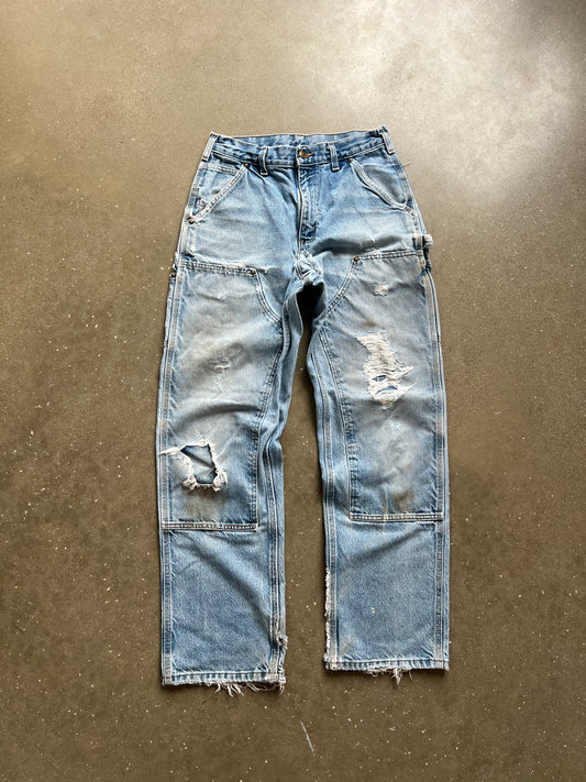 Vintage Faded Denim Carhartt Double Knee Pants - 31