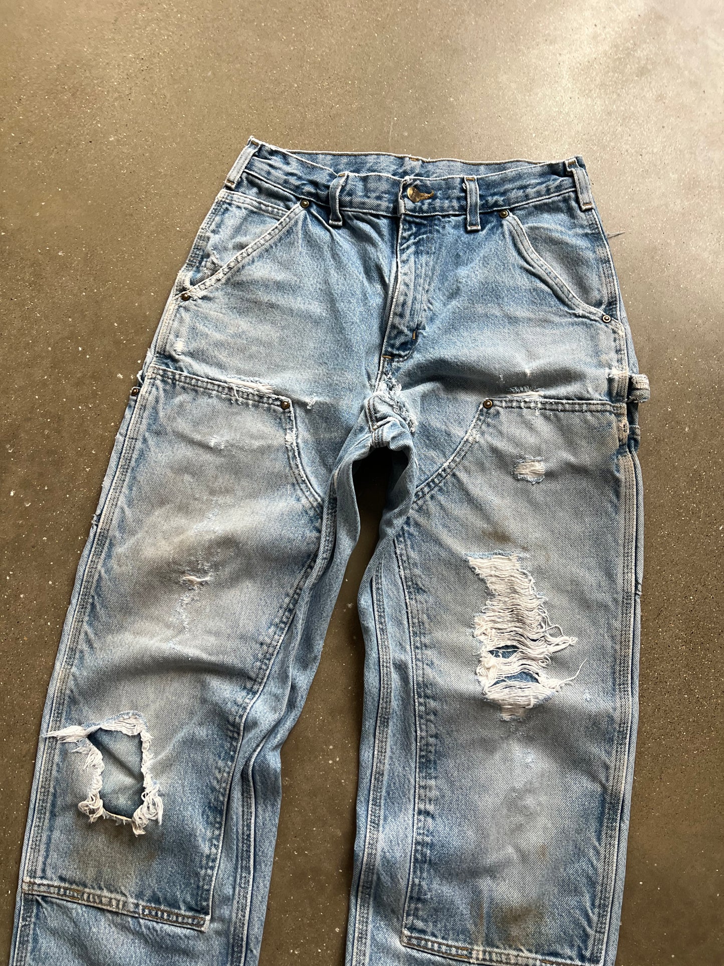 Vintage Faded Denim Carhartt Double Knee Pants - 31