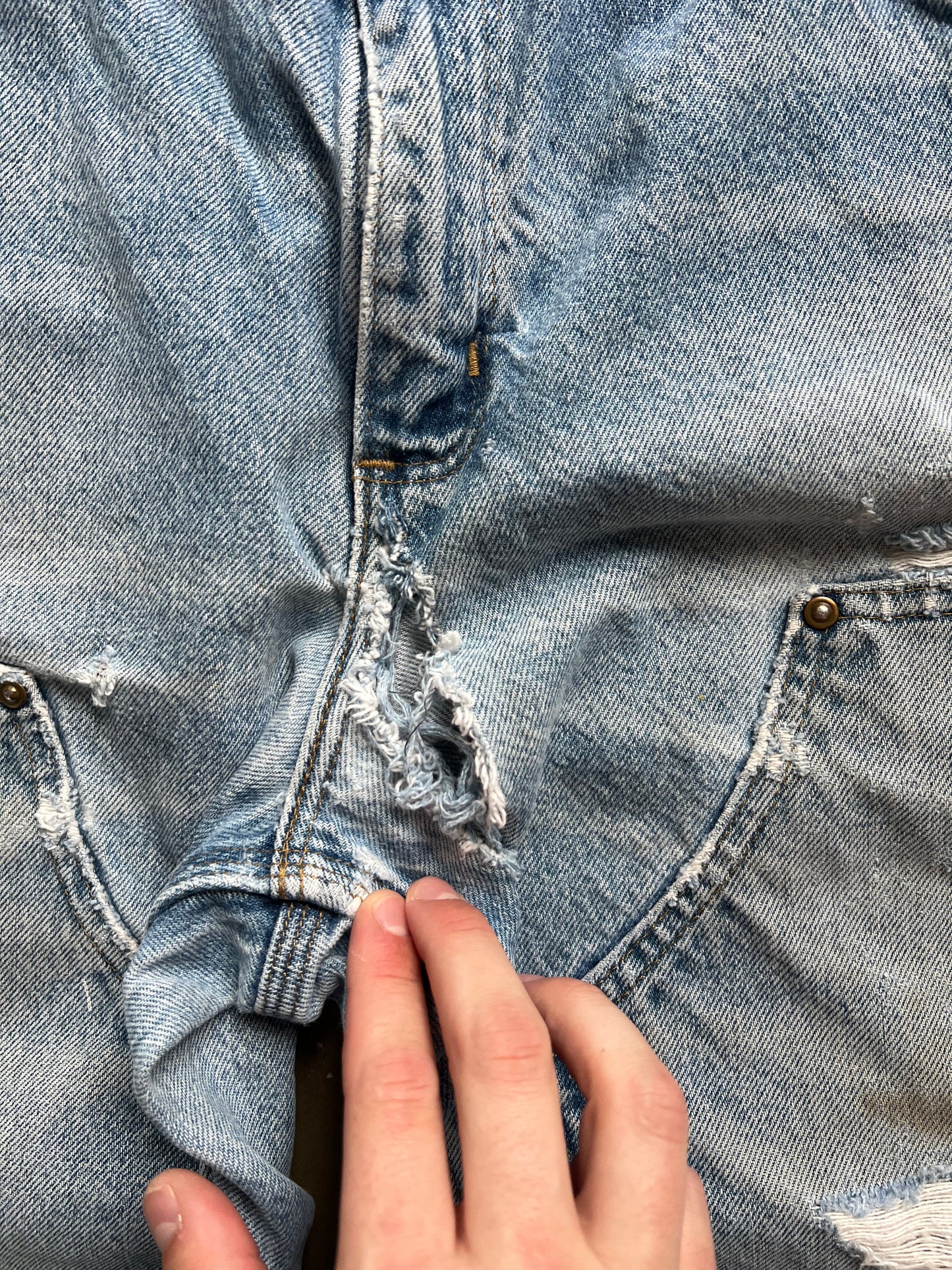 Vintage Faded Denim Carhartt Double Knee Pants - 31