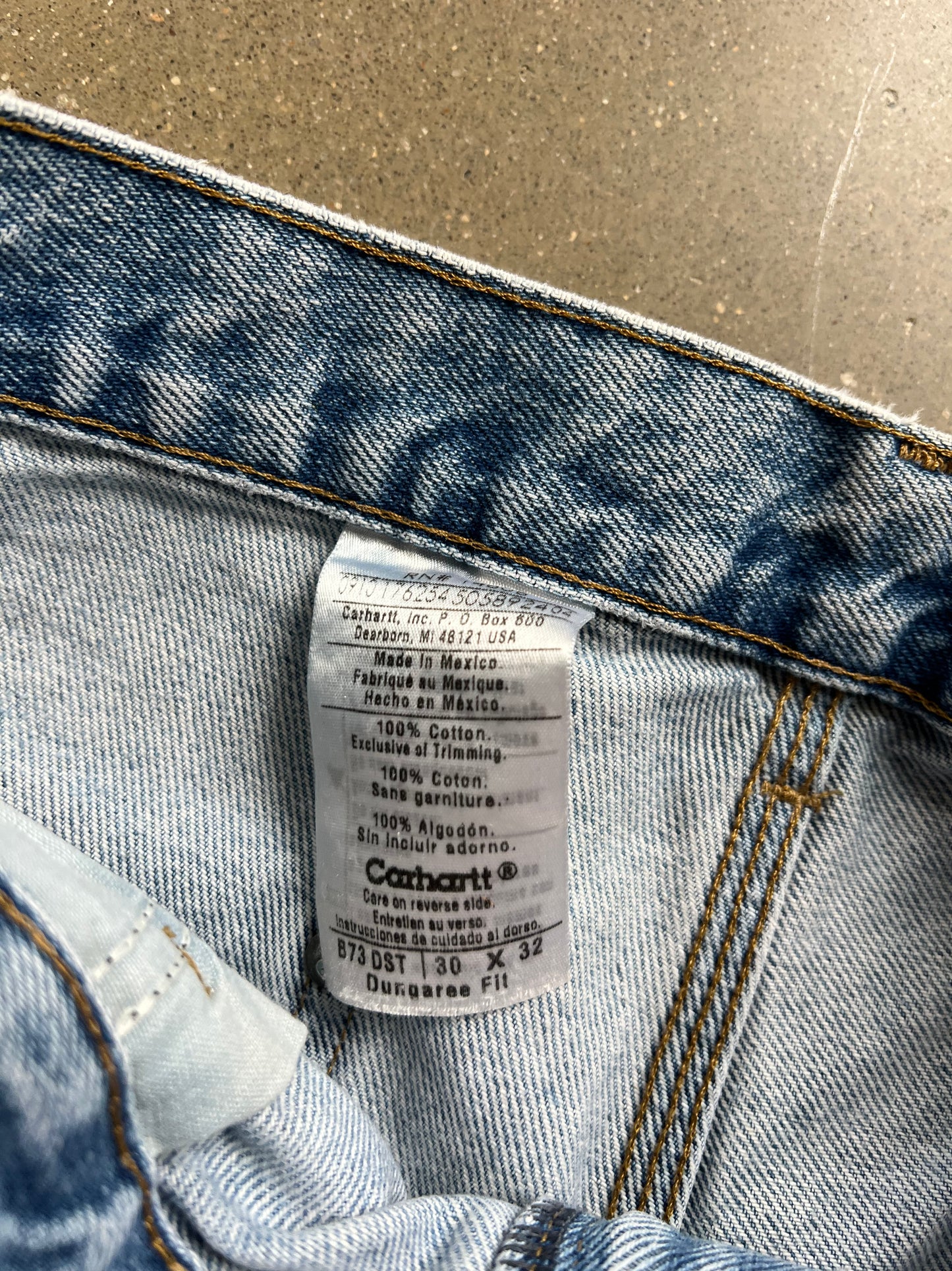 Vintage Faded Denim Carhartt Double Knee Pants - 31