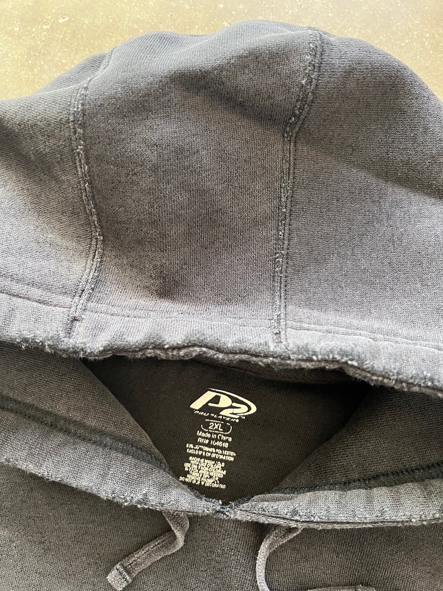 Vintage Faded Black Iowa Spellout Hoodie - XL