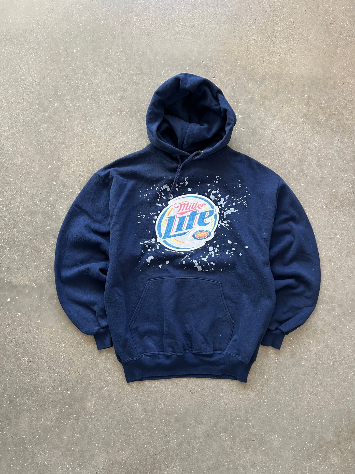Vintage Navy Blue Miller Lite Hoodie - L