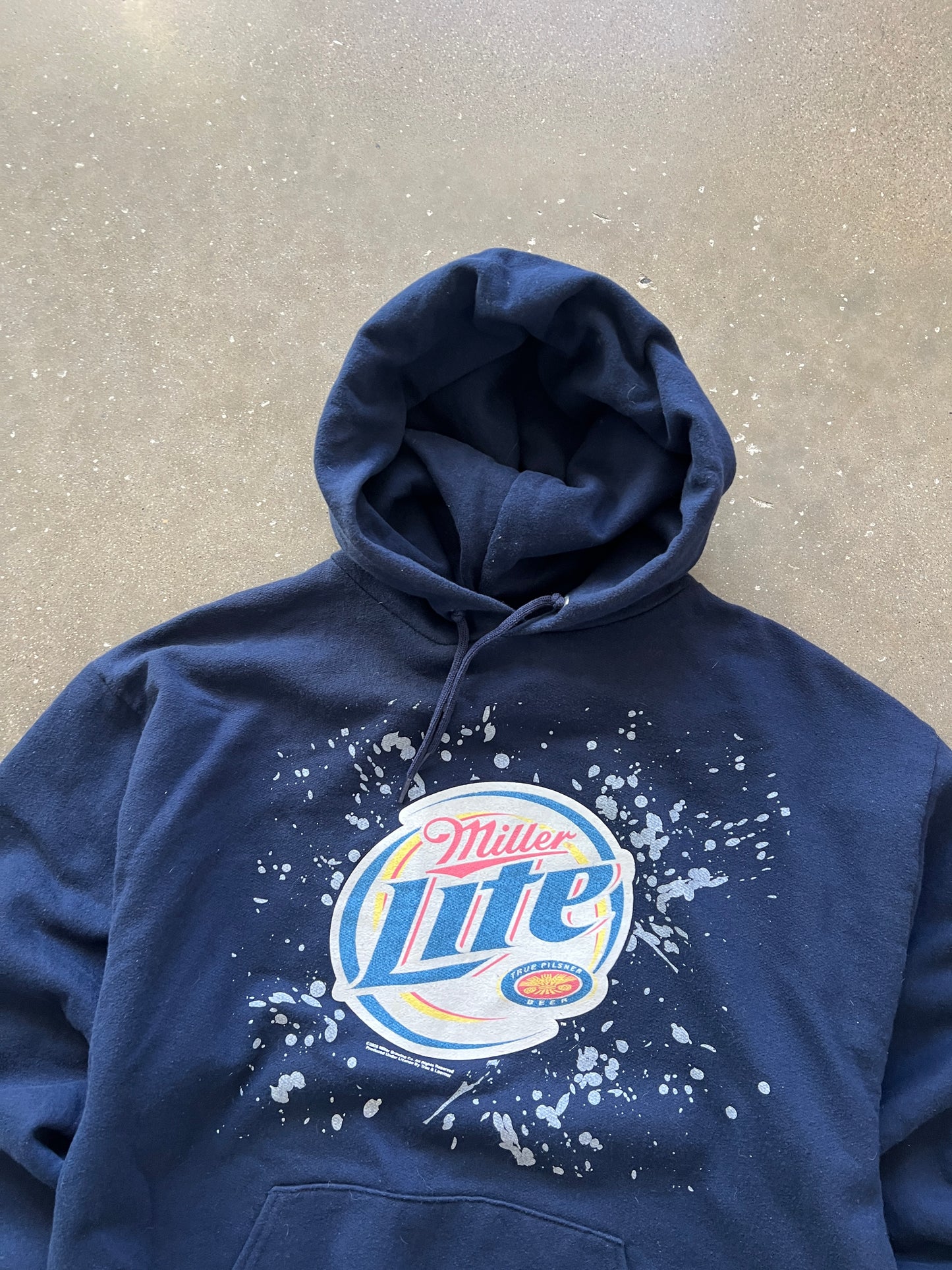 Vintage Navy Blue Miller Lite Hoodie - L