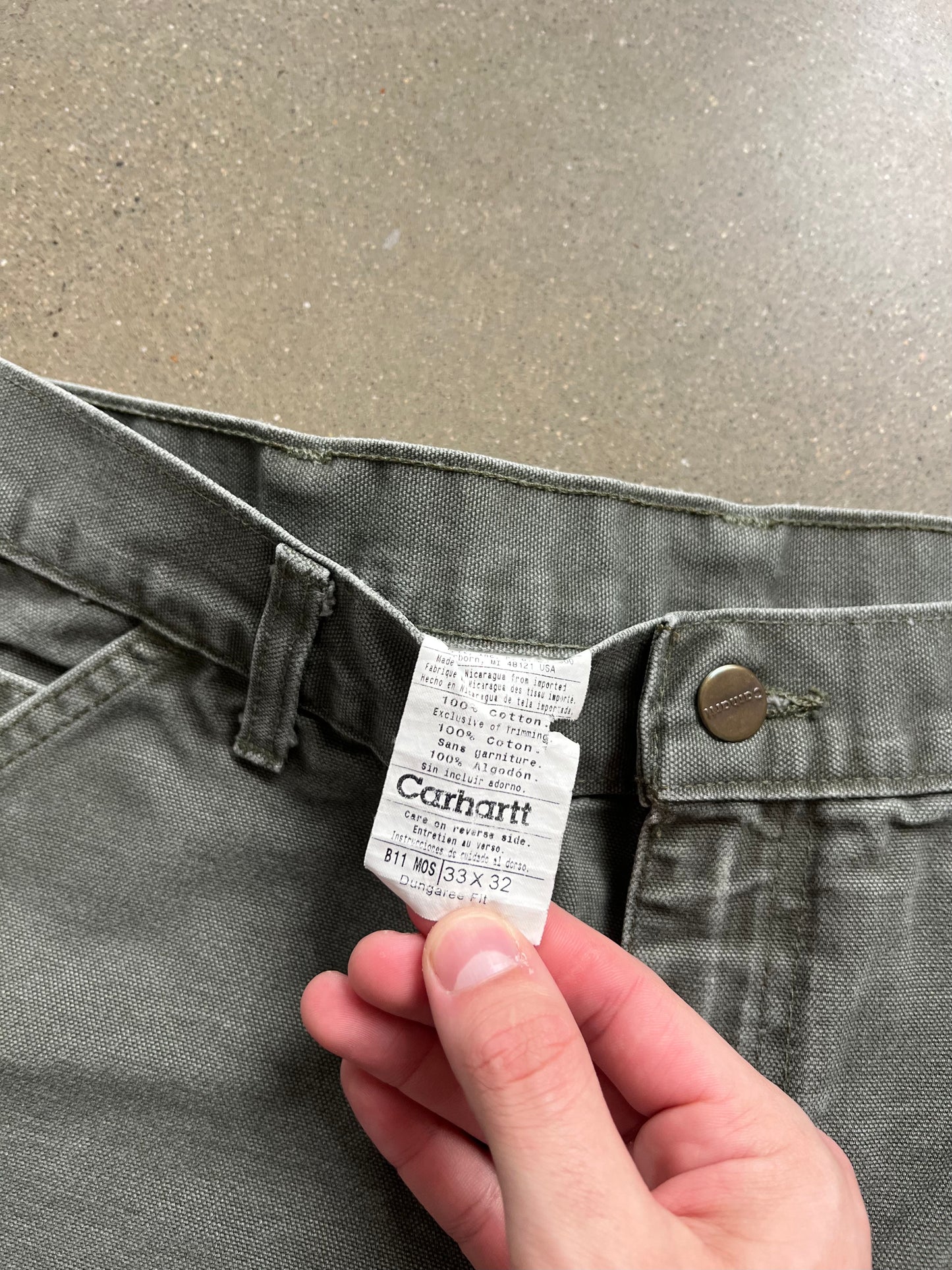 Vintage Green Carhartt Carpenter Pants - 33