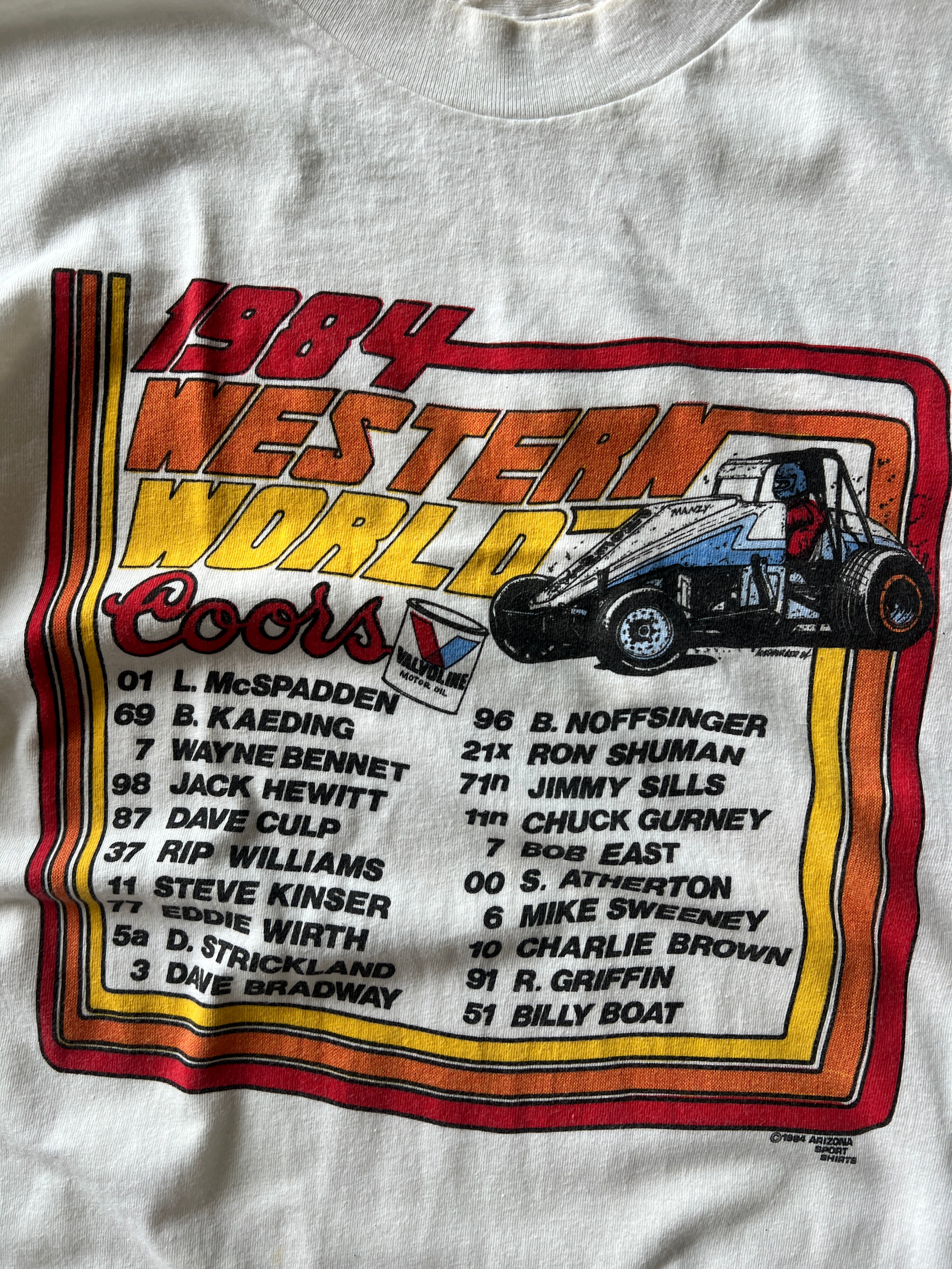 Vintage 1984 Western World Coors Stock Car Shirt - L