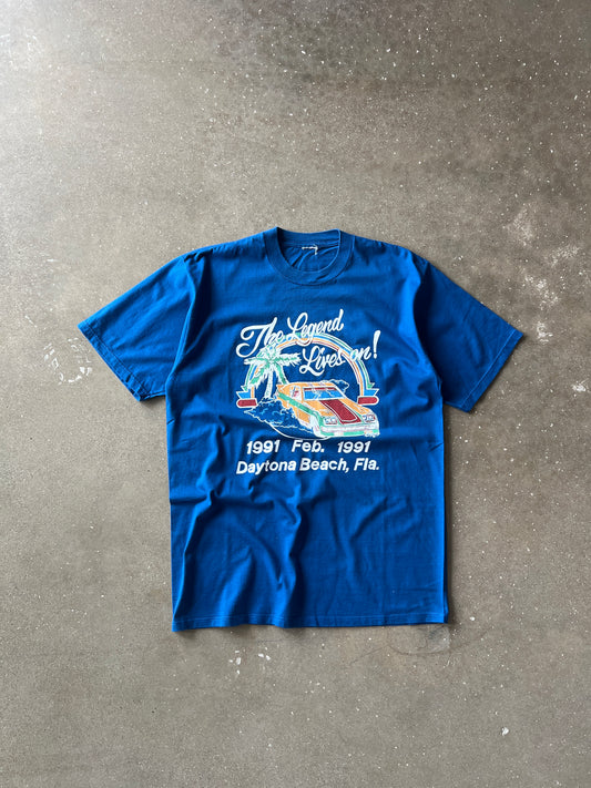 Vintage Blue 1991 Daytona Beach, Florida NASCAR Shirt