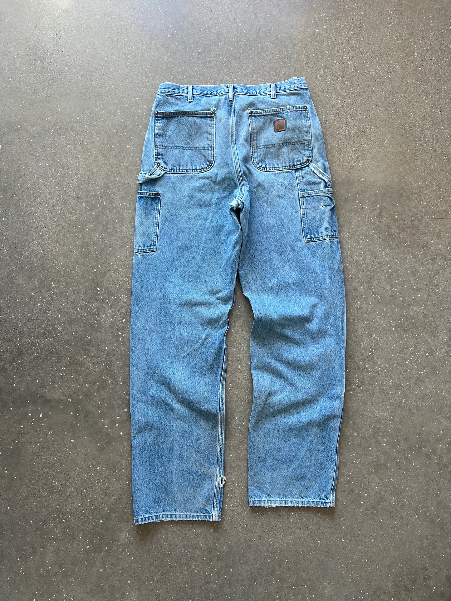 Vintage Faded Blue Carhartt Double Knee Pants - 34x36