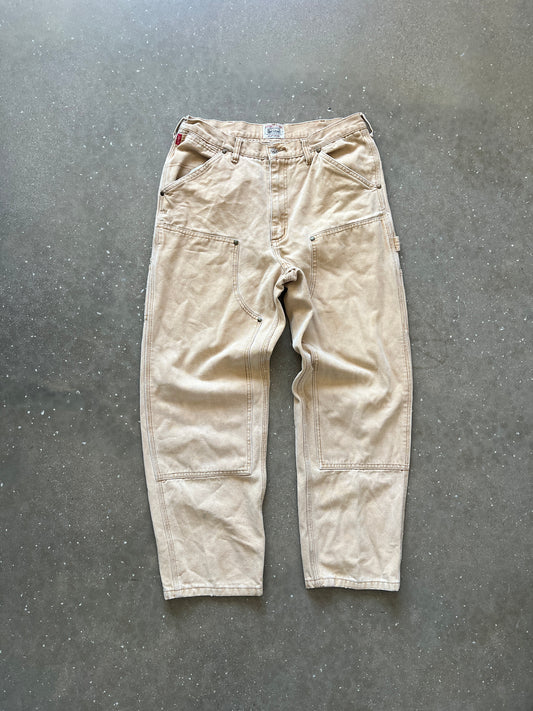 Vintage Faded Tan Carhartt Double Knee Pants - 34x30