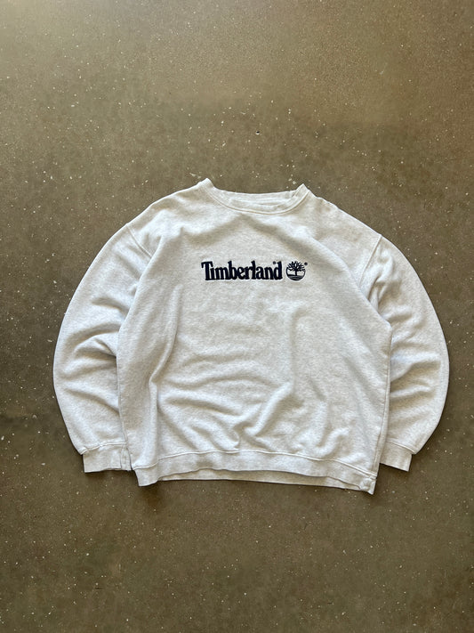 Vintage White Timberland Spellout Crew - XL