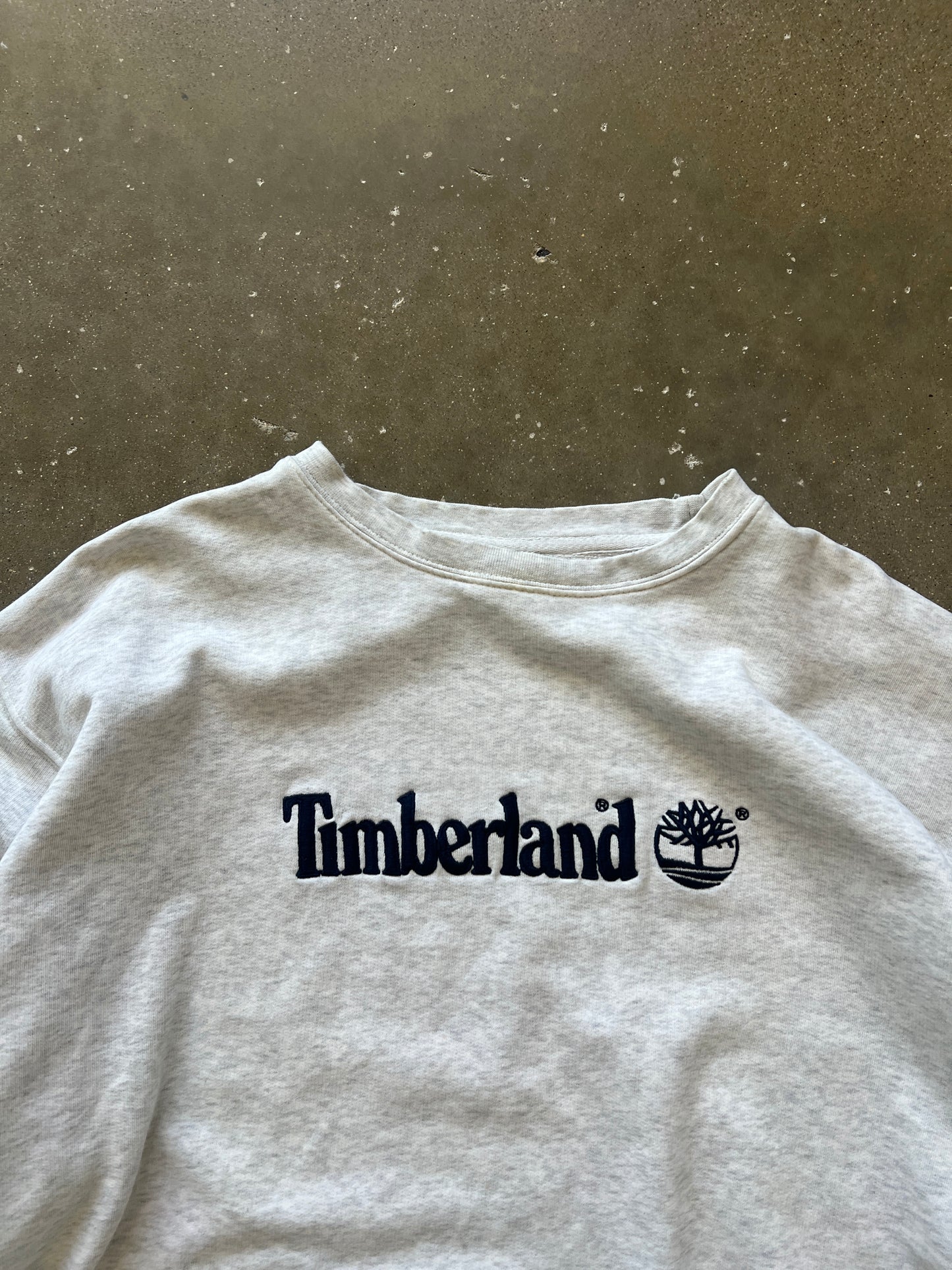 Vintage White Timberland Spellout Crew - XL