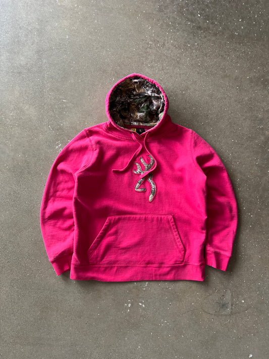 Vintage Pink and Camo Browning Hoodie - XL