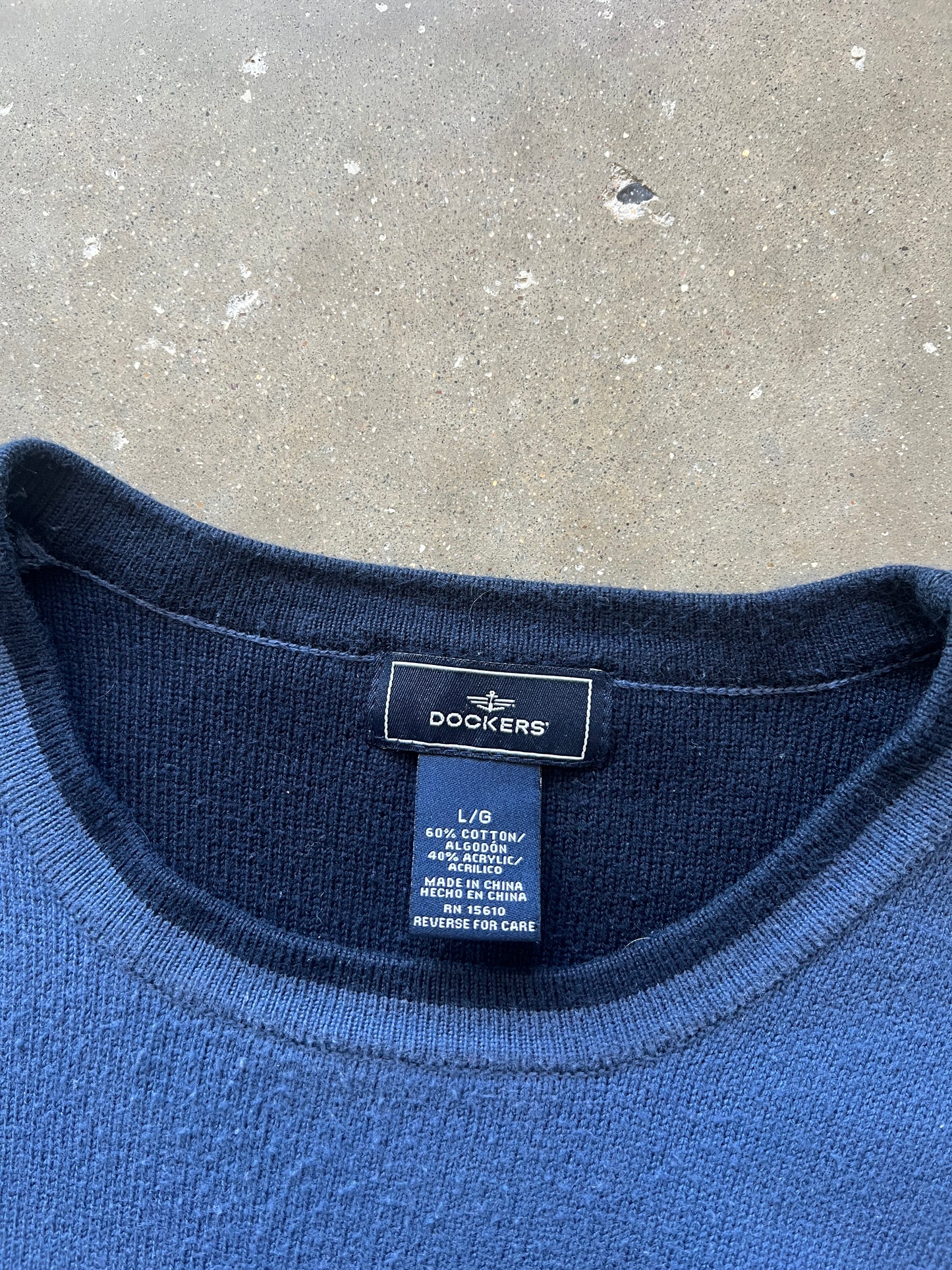 Vintage Navy Blue Longsleeve Sweater - L