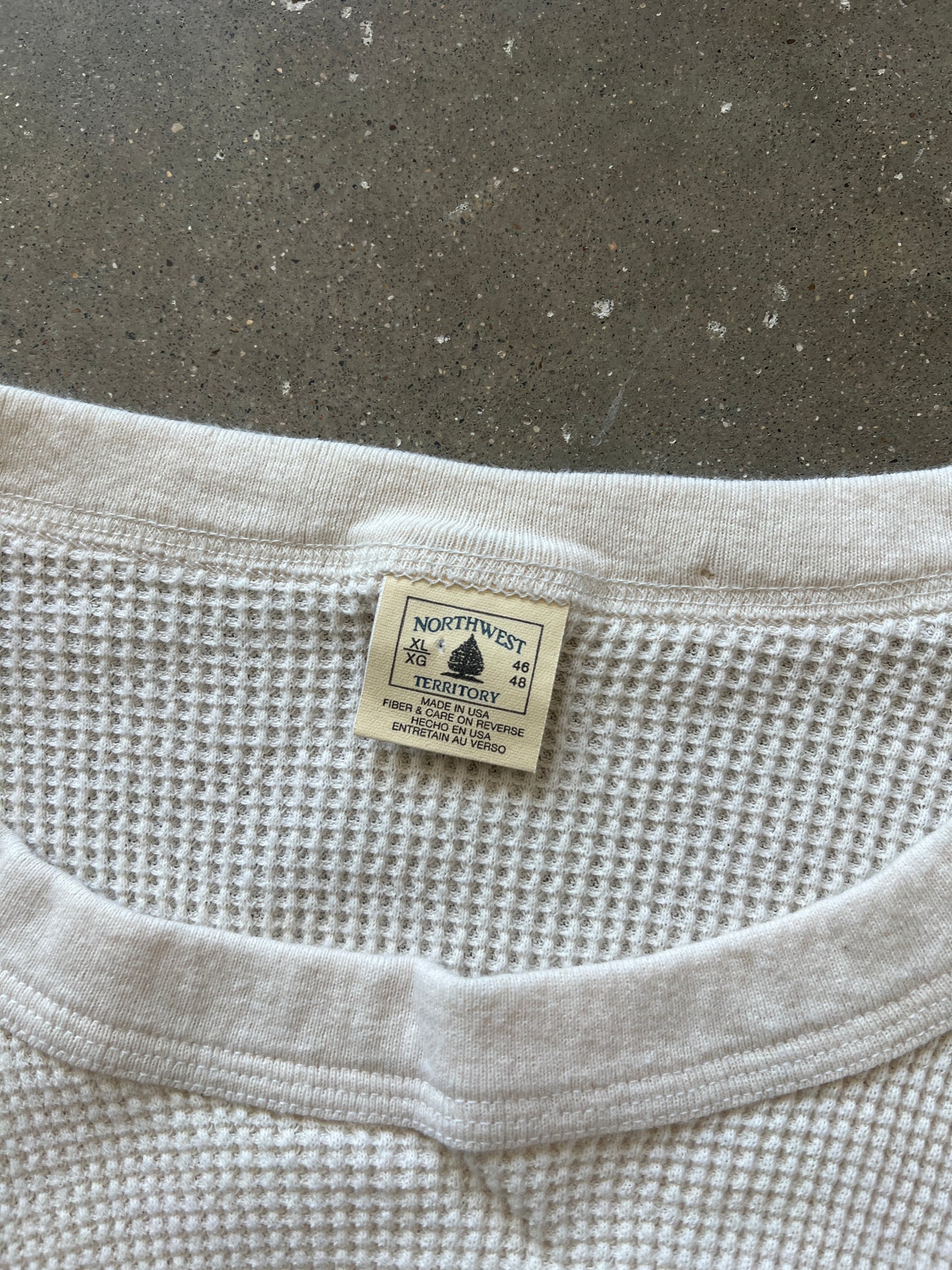 Vintage 90s White Thermal Shirt - XL