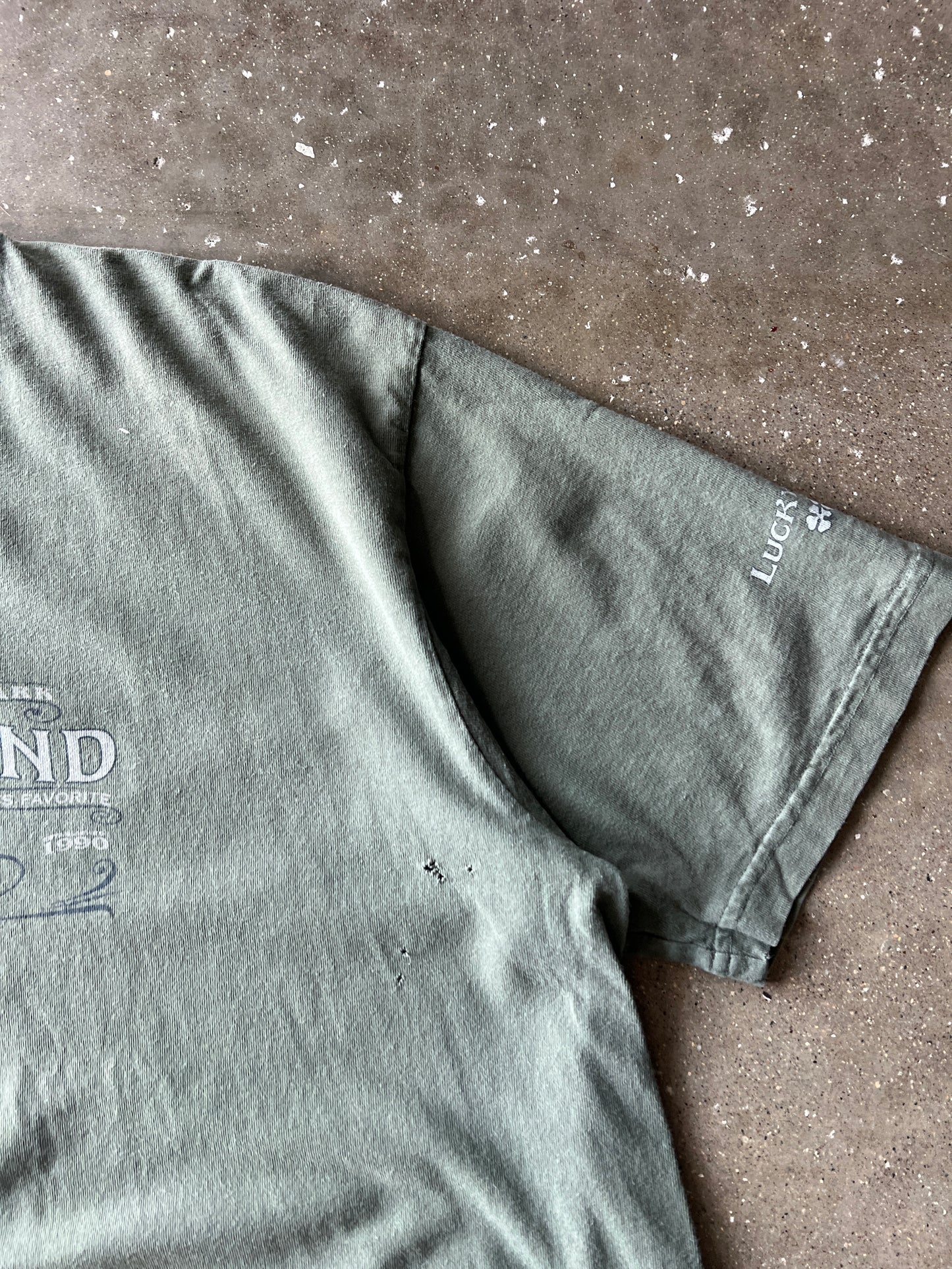 Vintage Green/Grey Distressed Lucky Brand Shirt - L