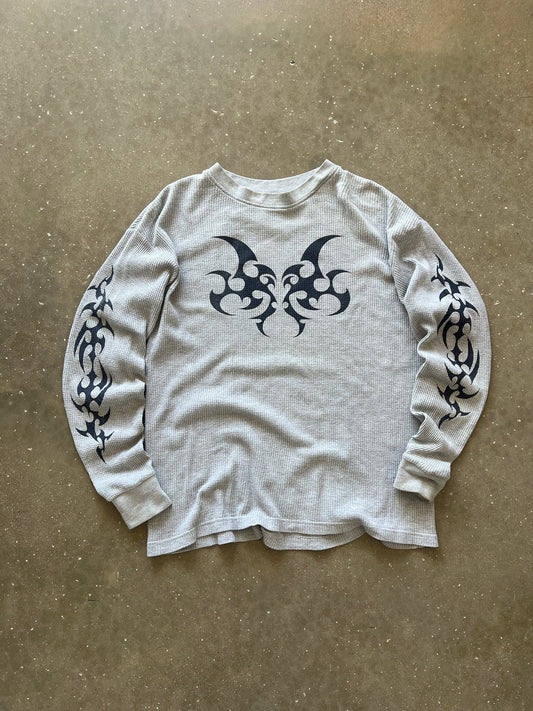 Vintage Grey Affliction Style Thermal Shirt - XL