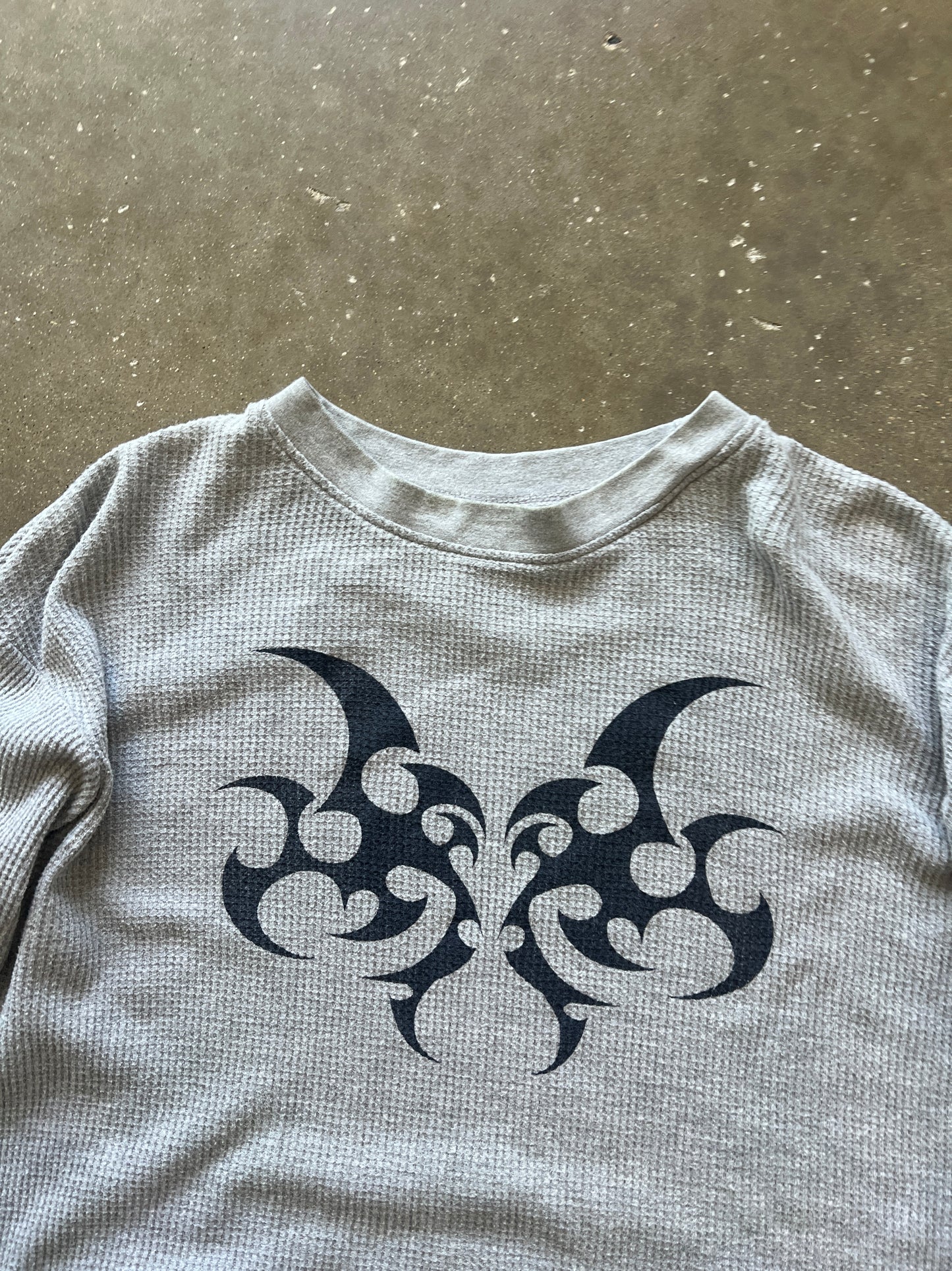 Vintage Grey Affliction Style Thermal Shirt - XL