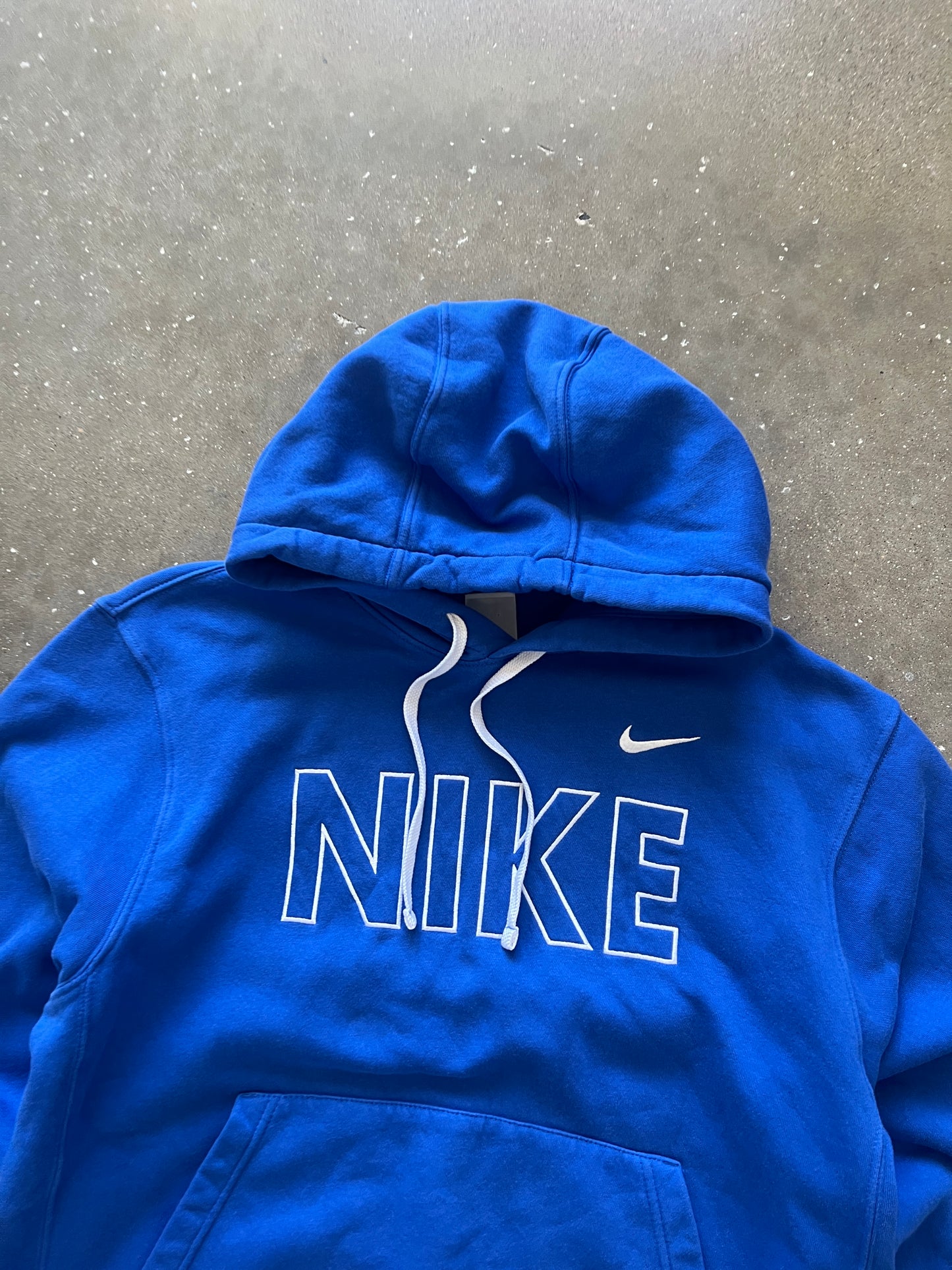 Vintage Blue Nike Spellout Hoodie - M