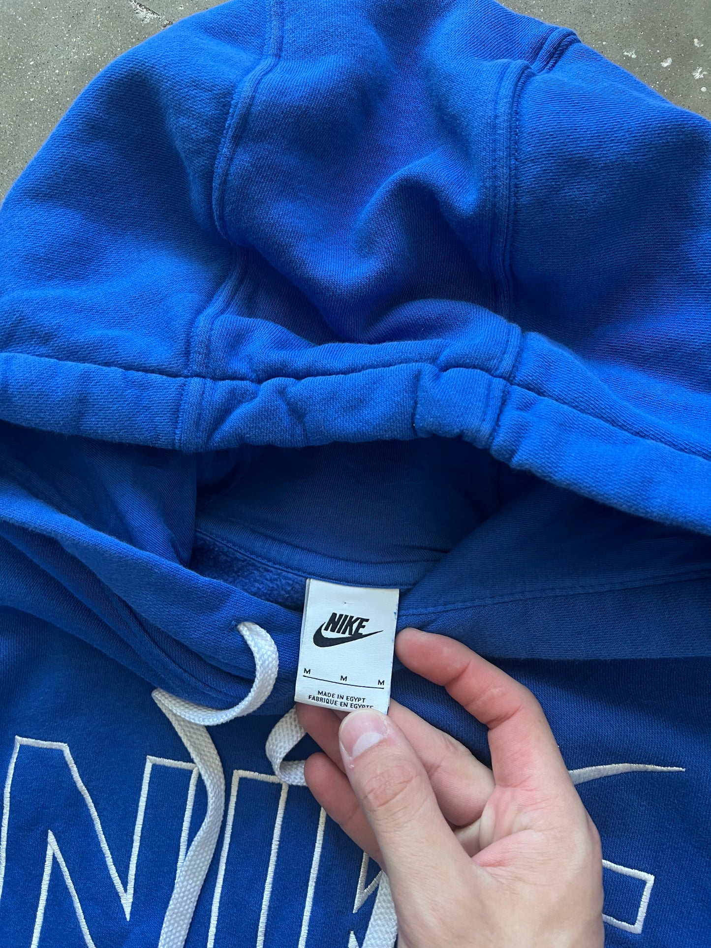 Vintage Blue Nike Spellout Hoodie - M
