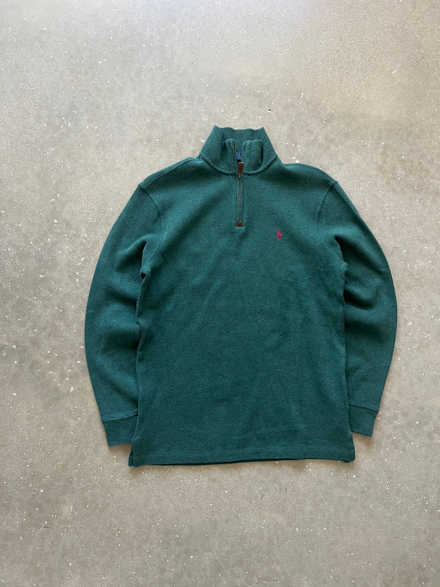 Vintage Green Polo Knit Sweater - S
