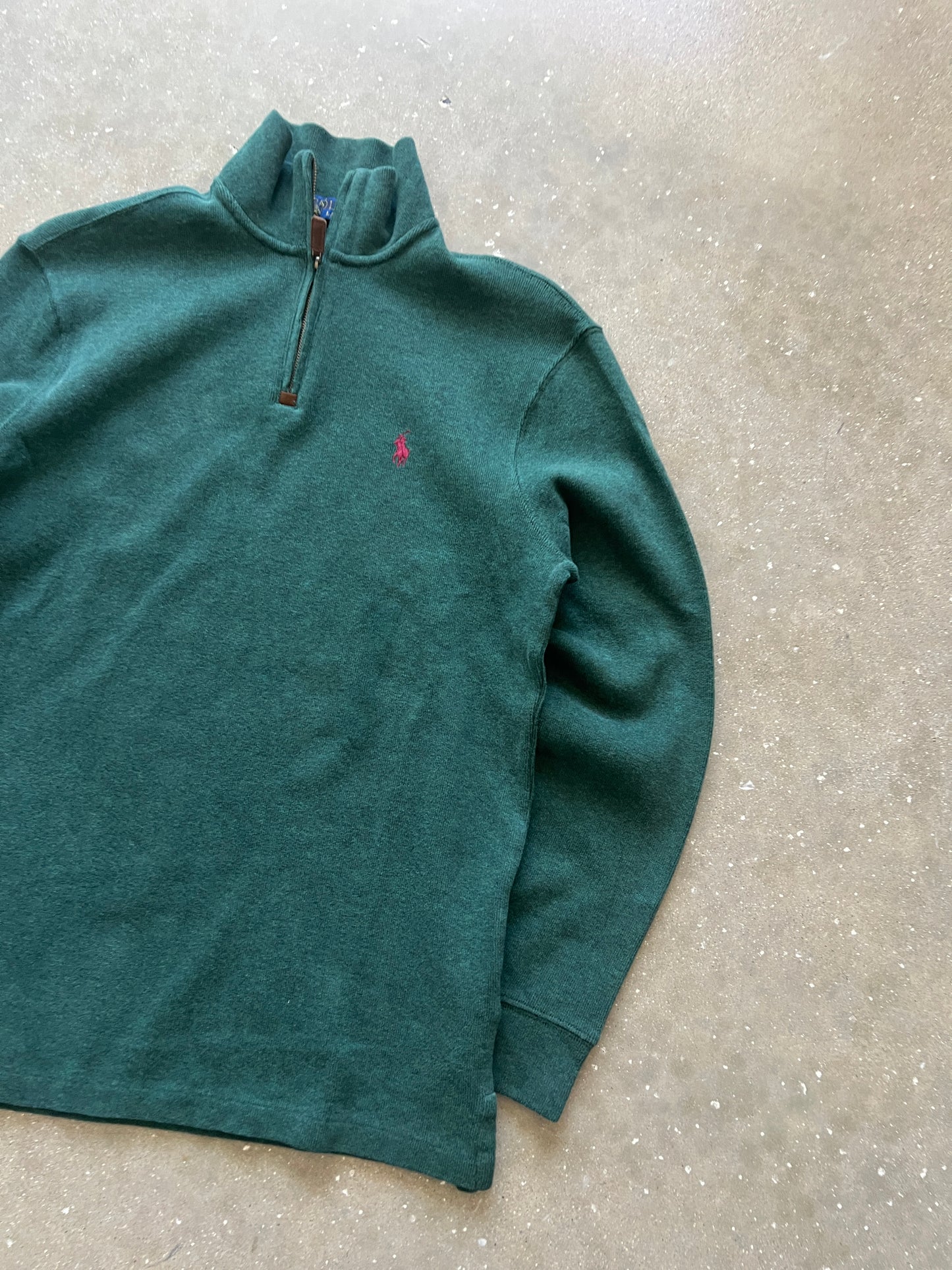 Vintage Green Polo Knit Sweater - S
