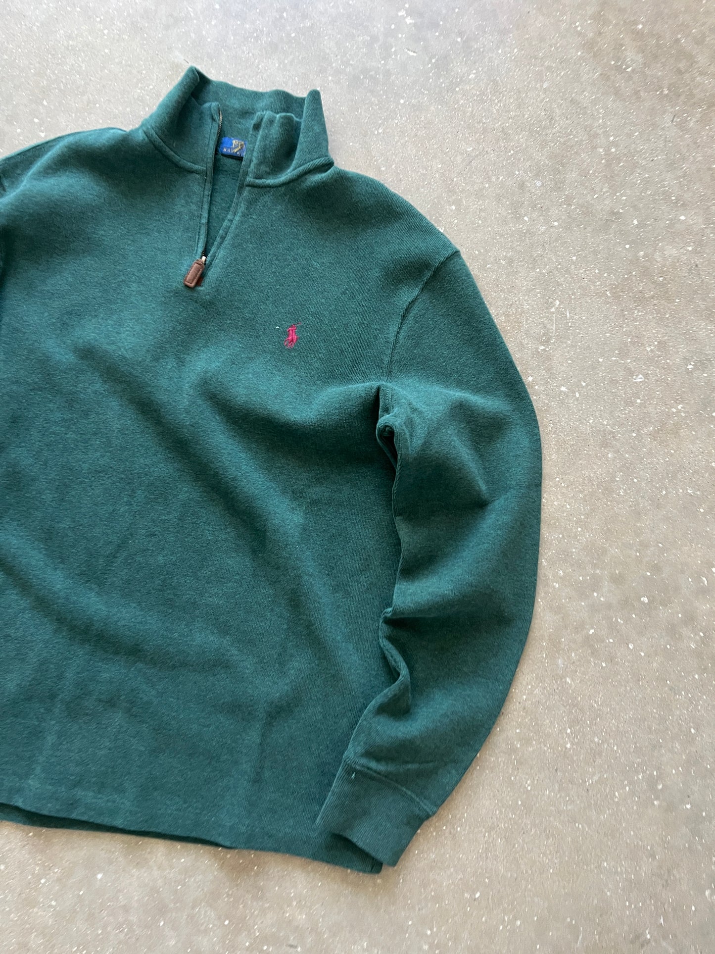 Vintage Green Polo Knit Sweater - S
