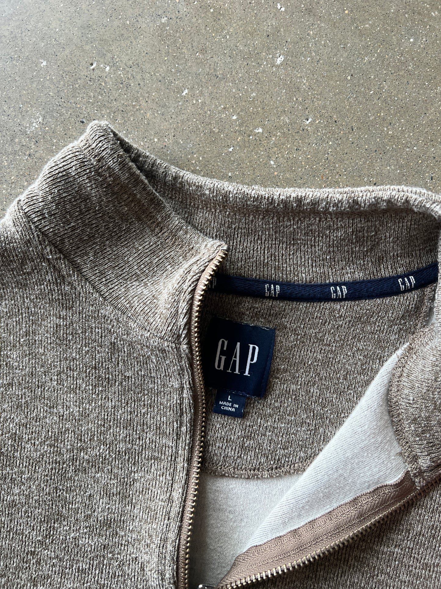 Vintage Heather Grey Gap Quarter Zip - L